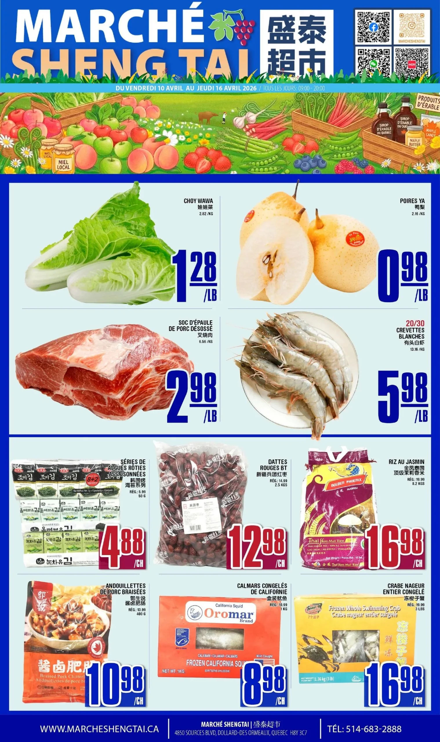 Page 1 de la Circulaire Marché Sheng Tai du 10 au 16 avril 2026