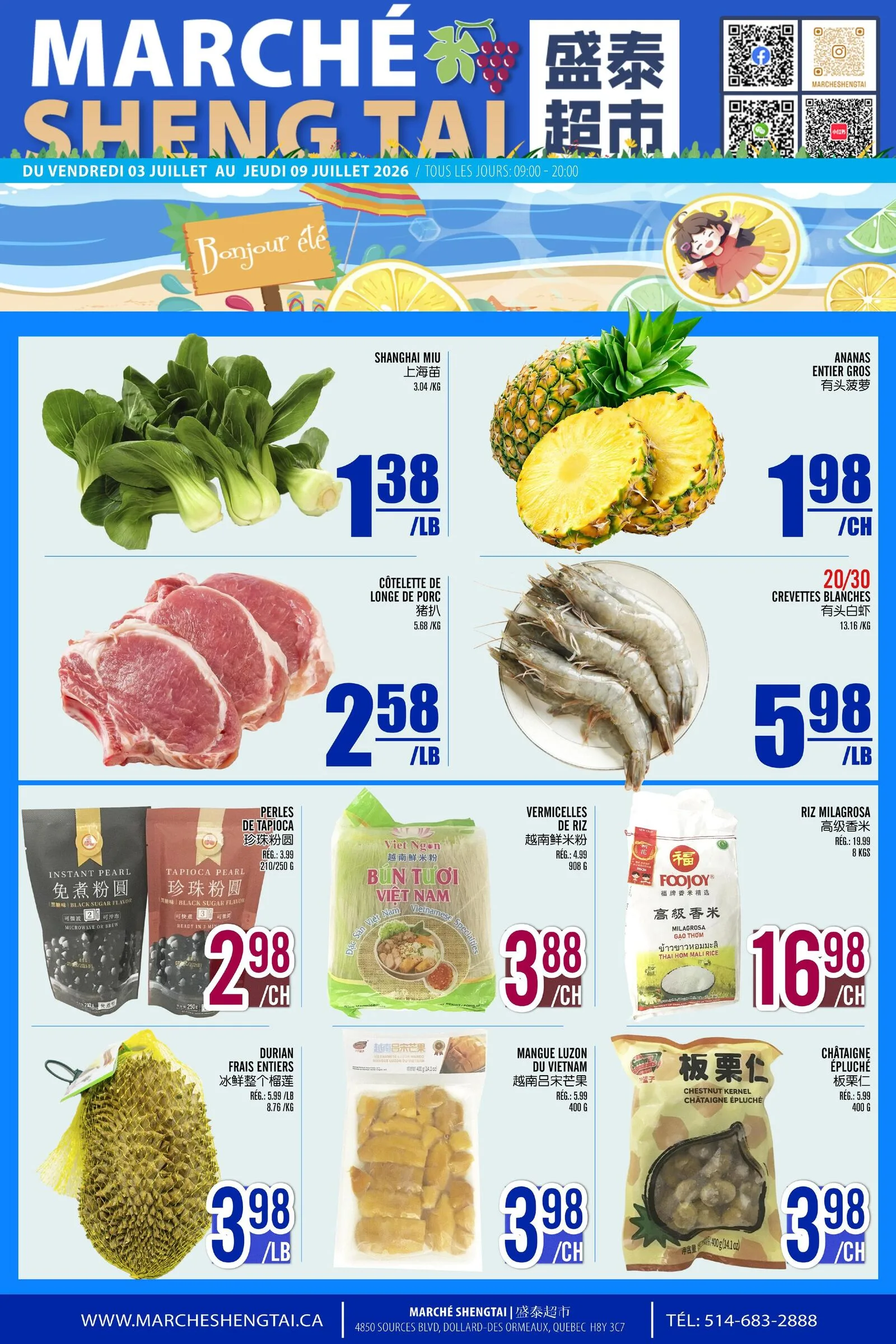 Page 1 de la Circulaire Marché Sheng Tai du 3 au 9 juillet 2026