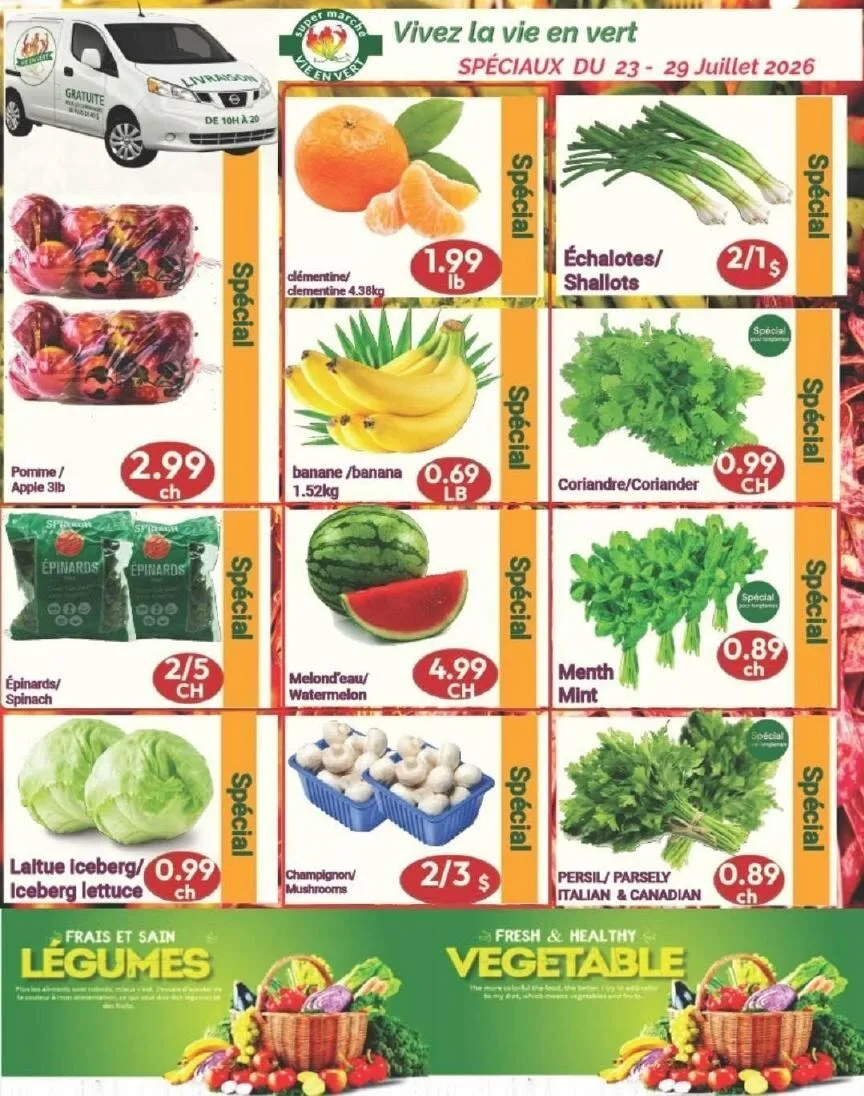 Page 1 de la Circulaire Marché Vie en Vert du 23 au 29 juillet 2026