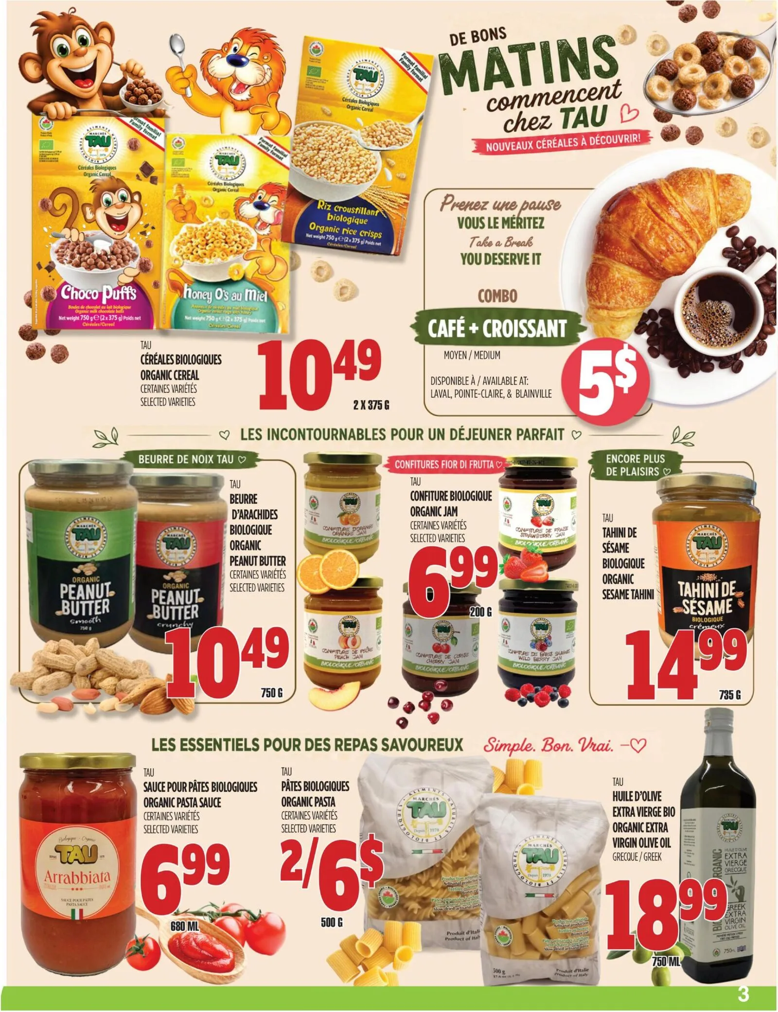 Page 3 de la Circulaire Marchés TAU du 3 au 30 août 2026