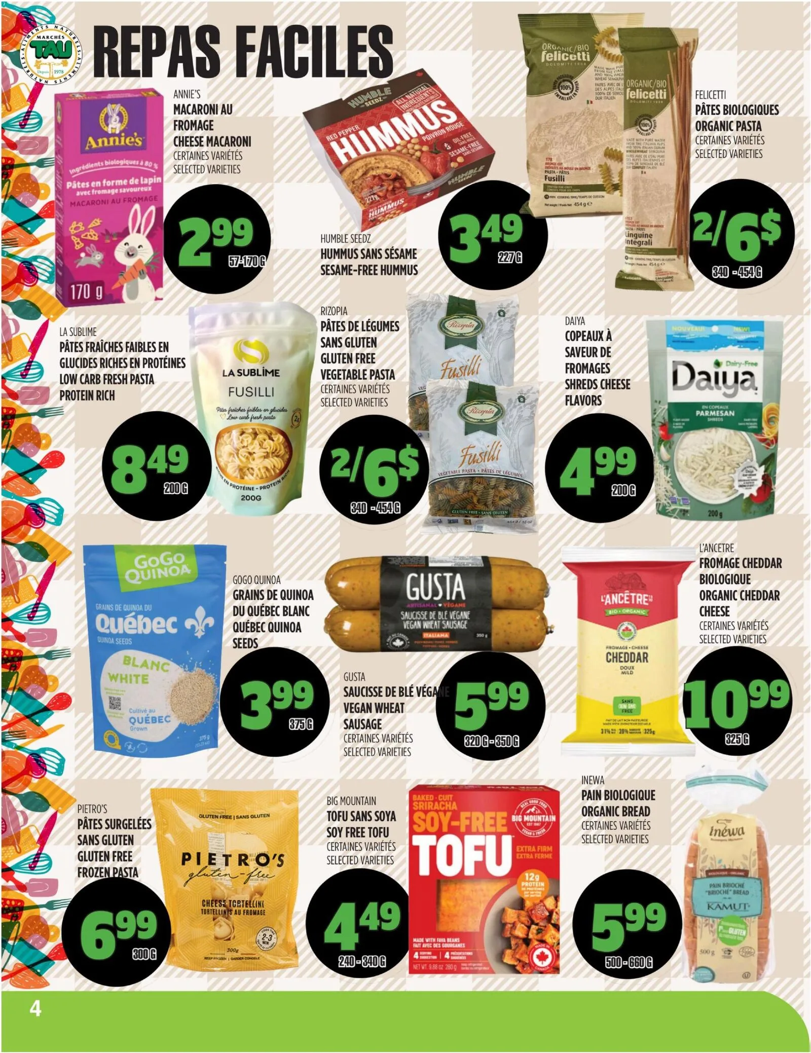 Page 4 de la Circulaire Marchés TAU du 31 août au 4 octobre 2026