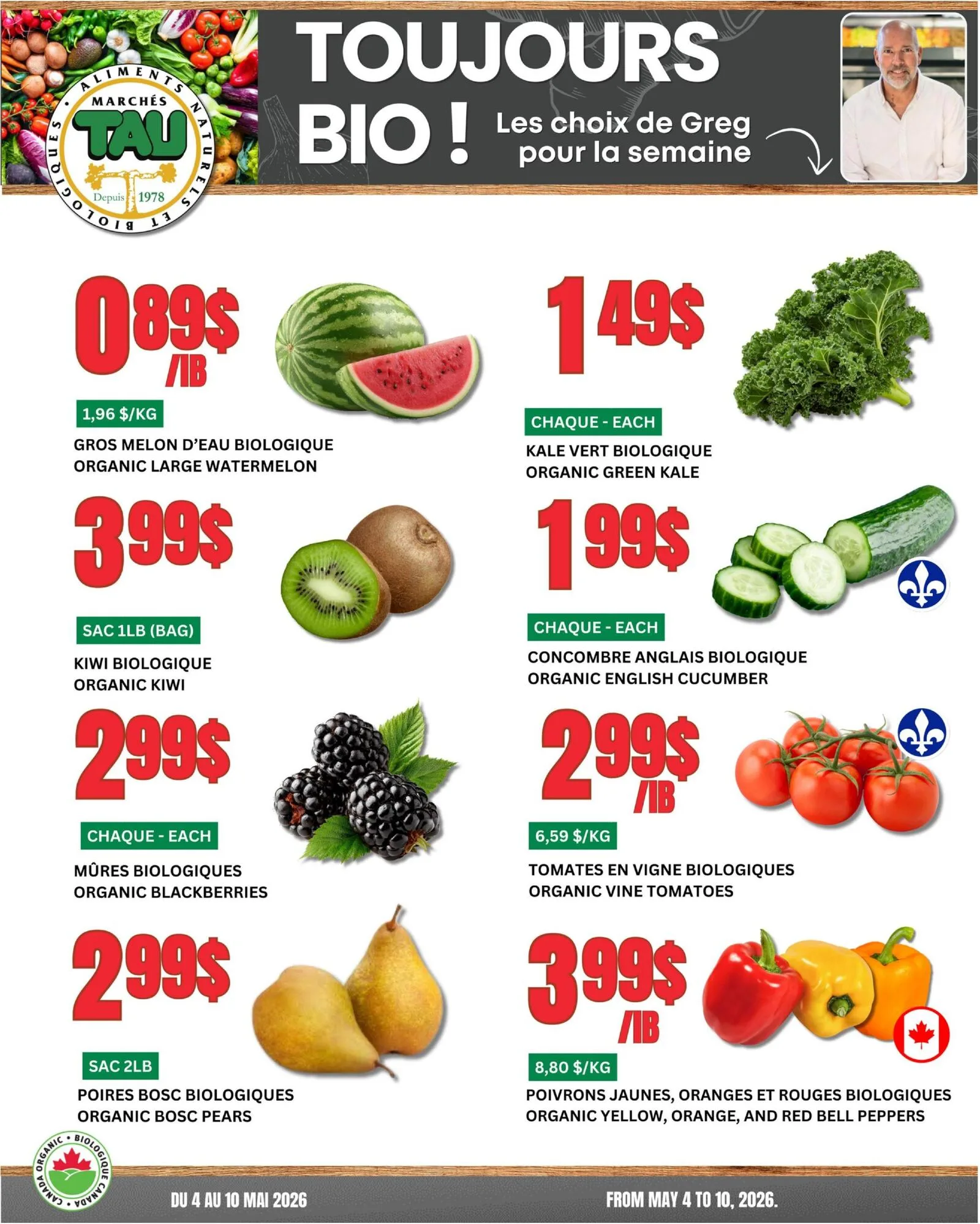 Page 1 de la Circulaire Marchés TAU du 4 mai au 14 juin 2026