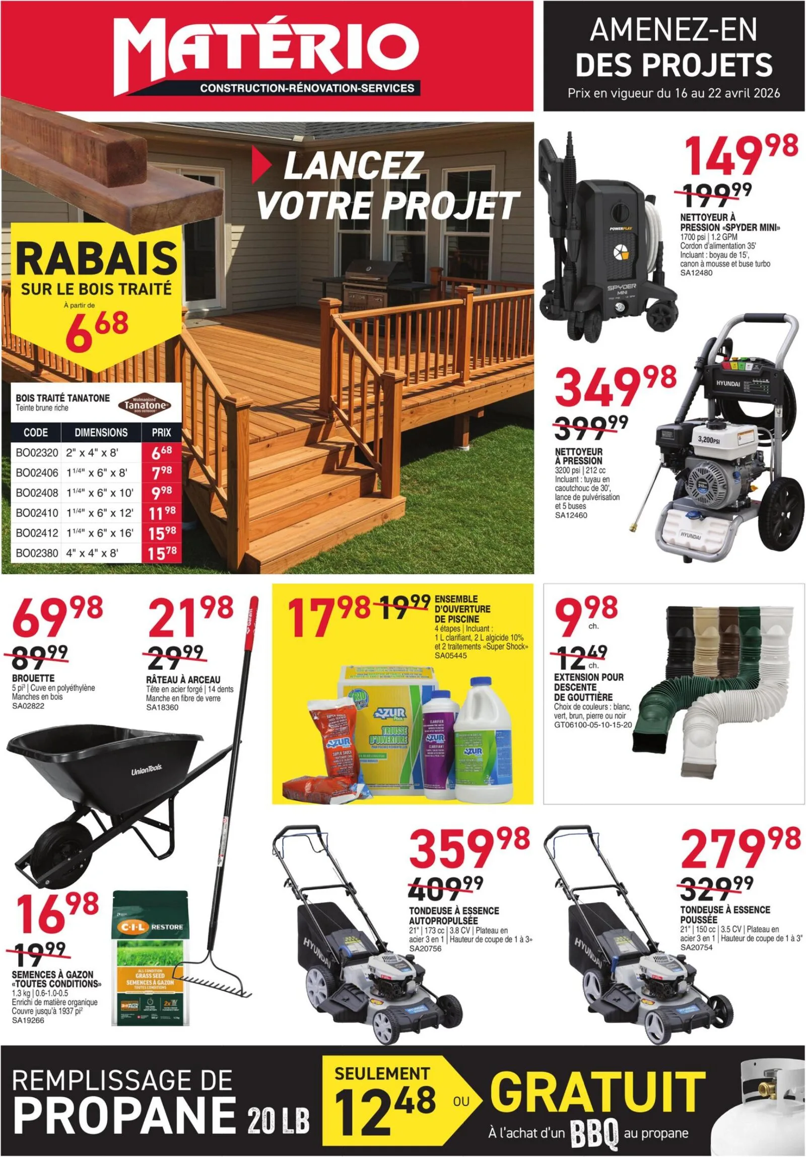 Page 1 de la Circulaire Matério du 16 au 22 avril 2026