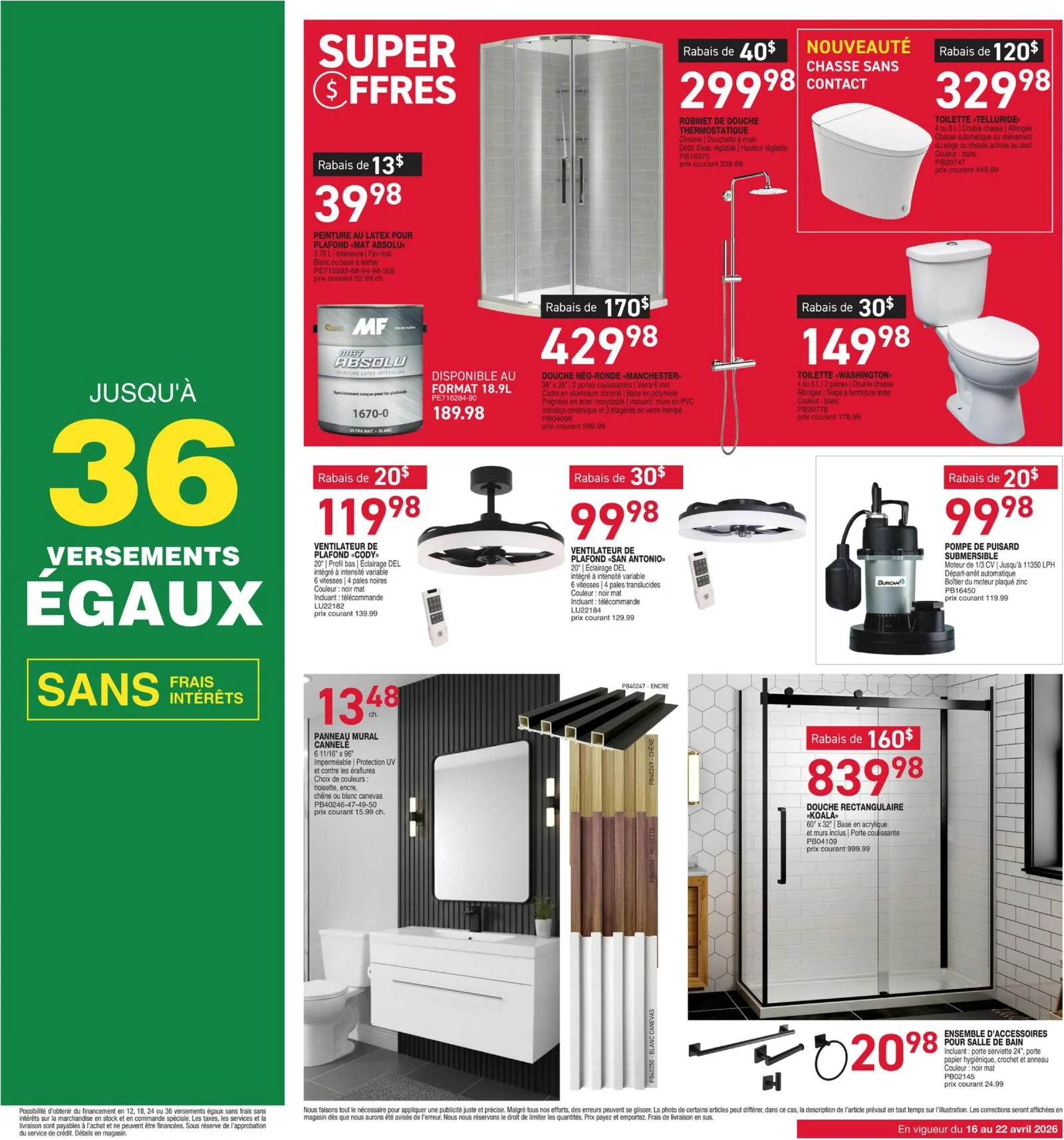 Page 3 de la Circulaire Matério du 16 au 22 avril 2026