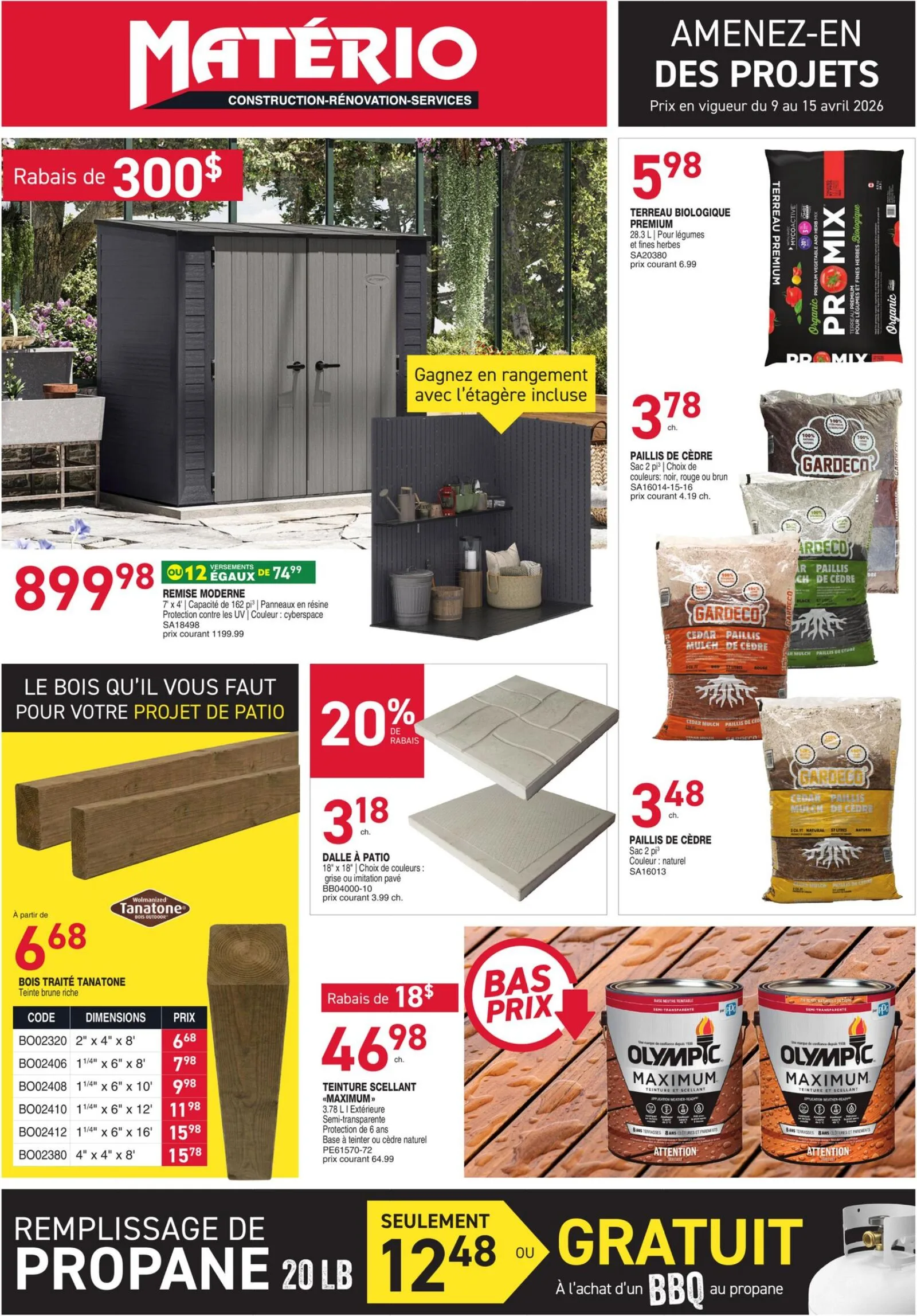 Page 1 de la Circulaire Matério du 9 au 15 avril 2026