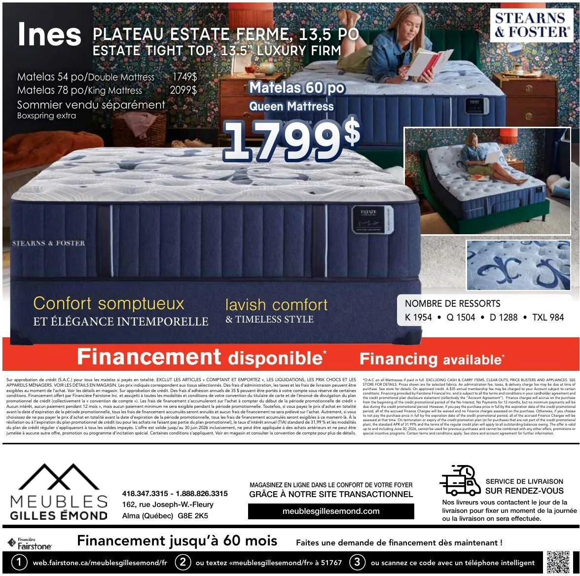 Page 4 de la Circulaire Meubles Gilles Émond Matelas du 1 au 30 juin 2026