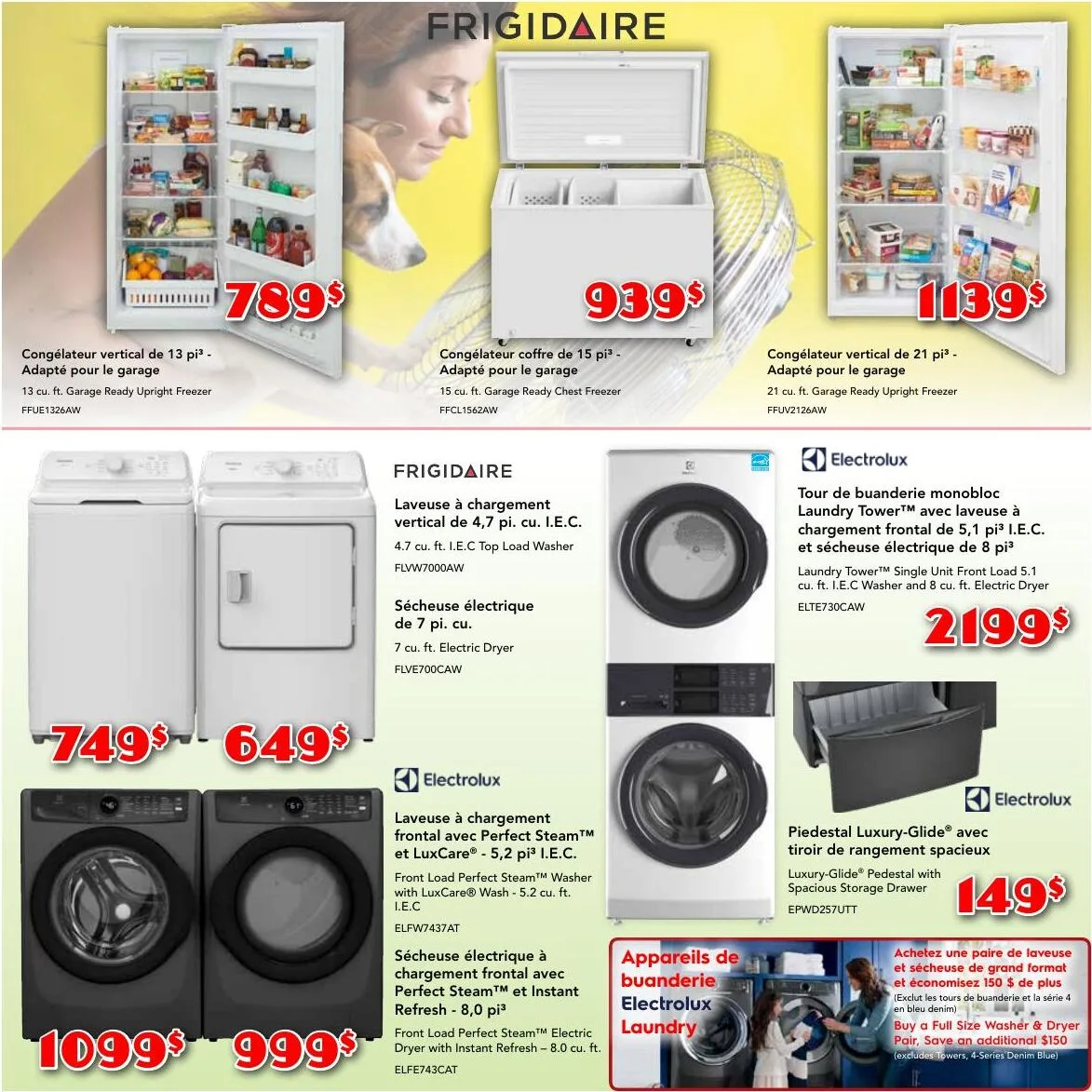 Page 3 de la Circulaire Meubles Marchand Frigidaire du 16 juillet au 5 août 2026