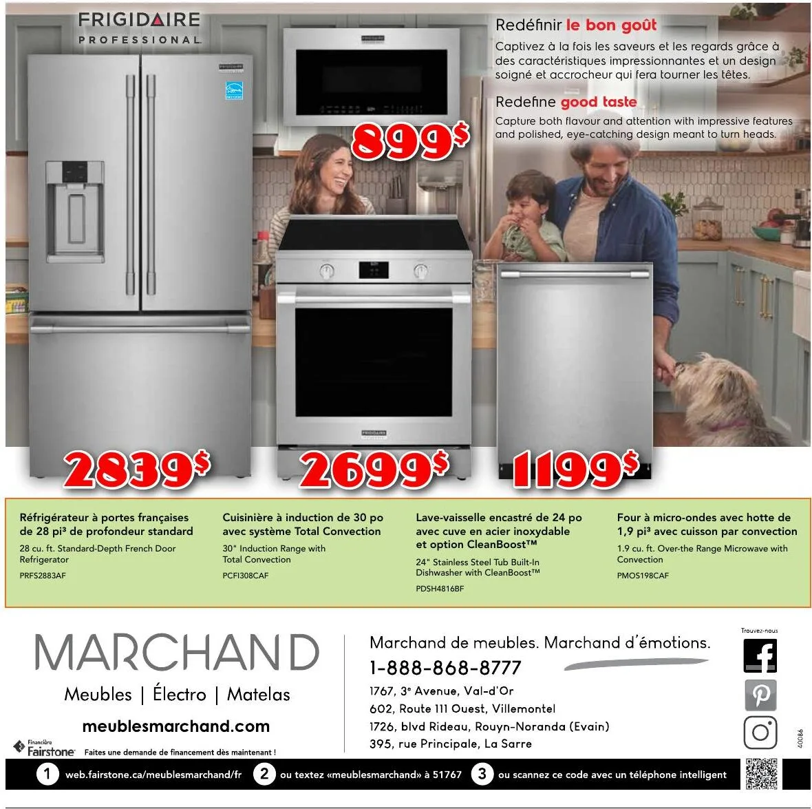 Page 4 de la Circulaire Meubles Marchand Frigidaire du 16 juillet au 5 août 2026