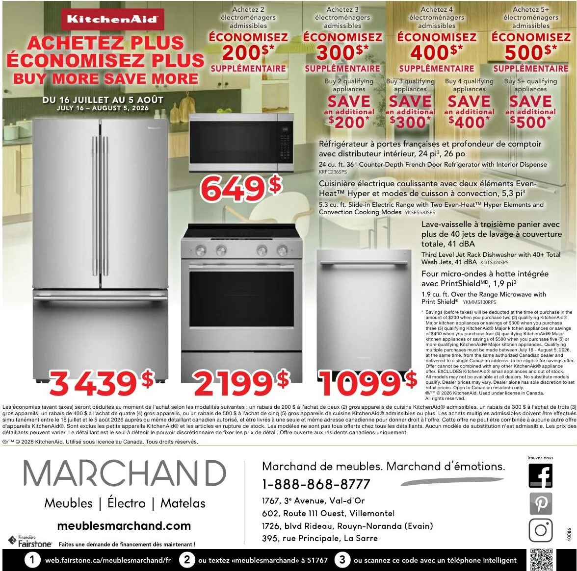 Page 4 de la Circulaire Meubles Marchand Whirlpool du 16 juillet au 5 août 2026