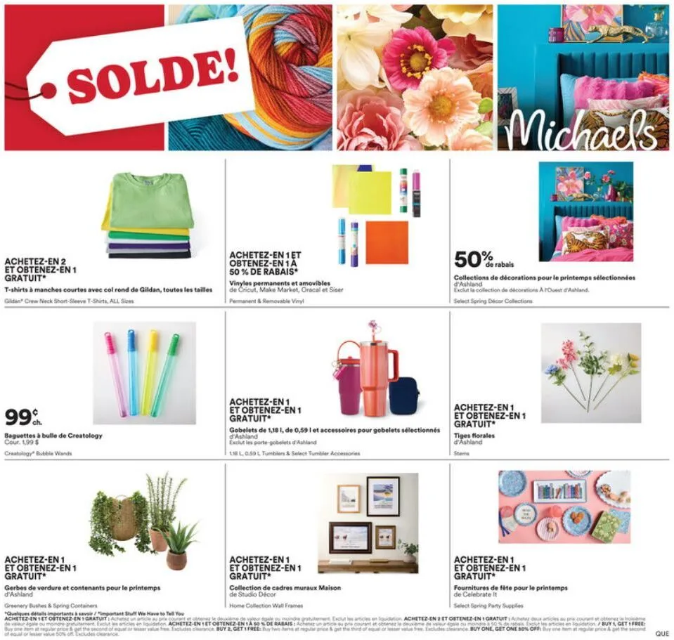 Page 1 de la Circulaire Michaels du 3 au 9 avril 2026