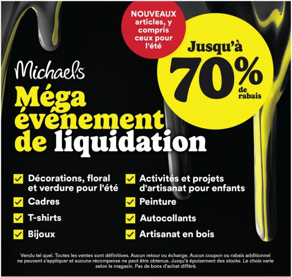 Page 1 de la Circulaire Michaels du 3 au 9 juillet 2026