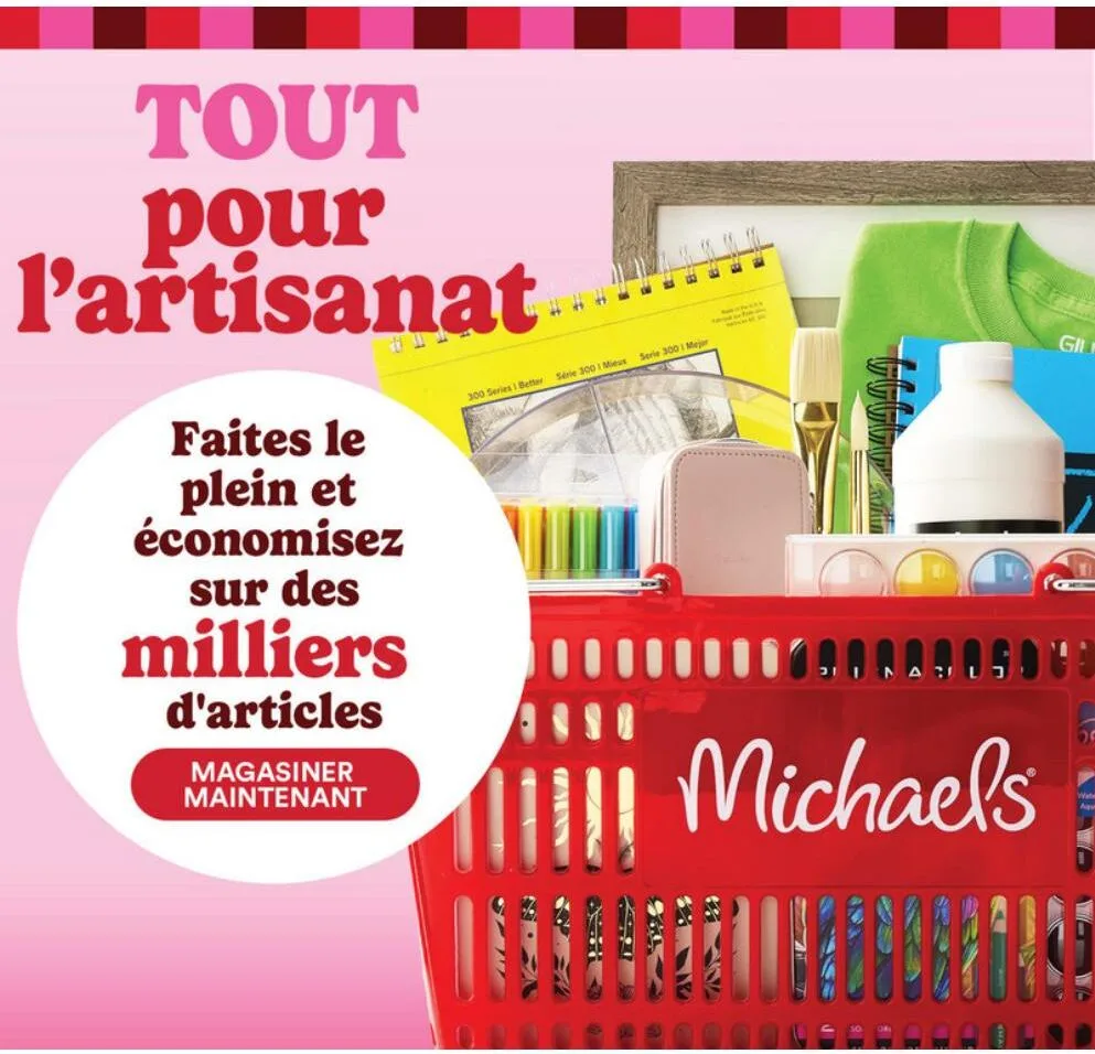 Page 1 de la Circulaire Michaels du 7 au 13 août 2026