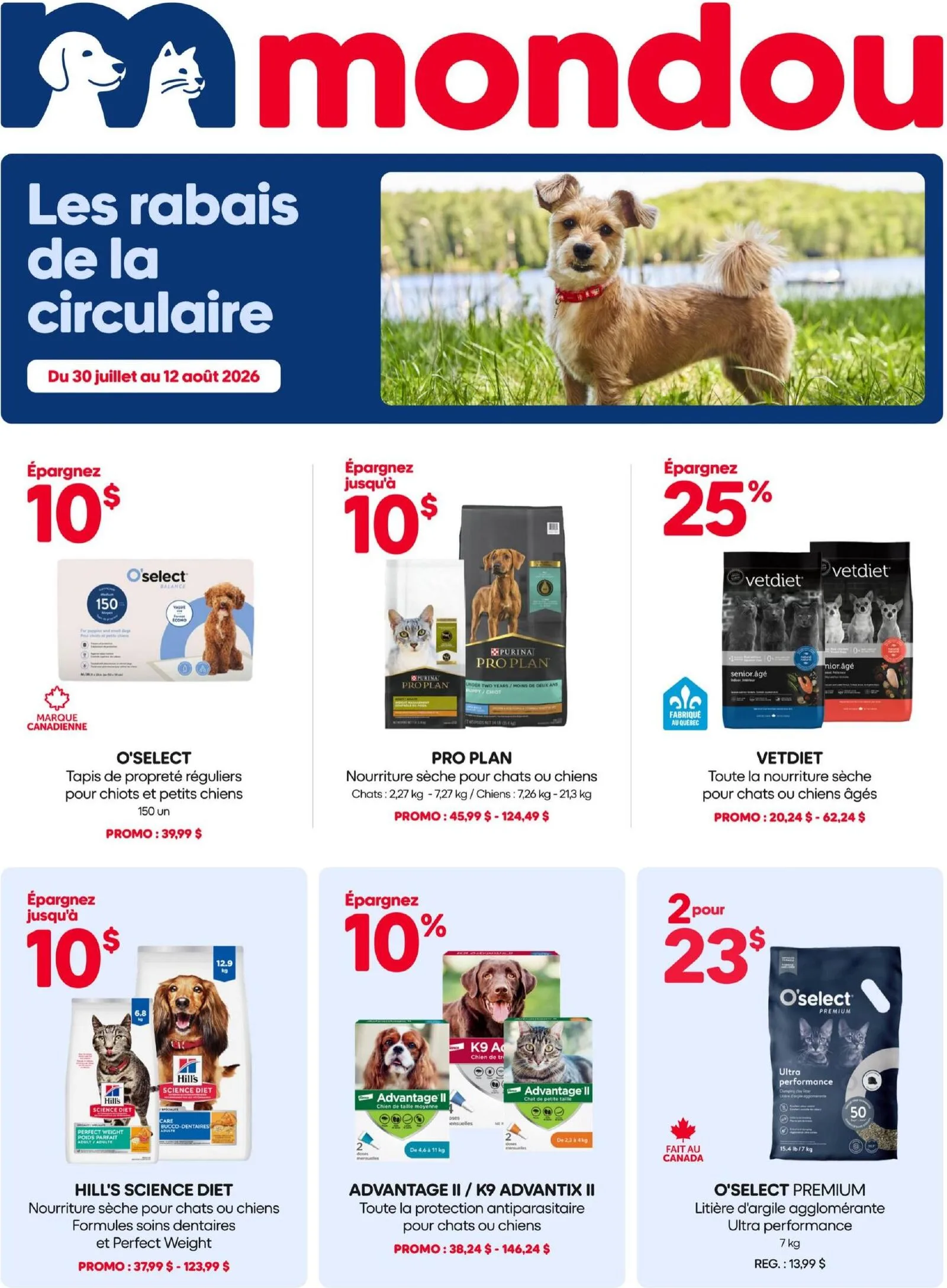 Page 1 de la Circulaire Mondou du 30 juillet au 12 août 2026