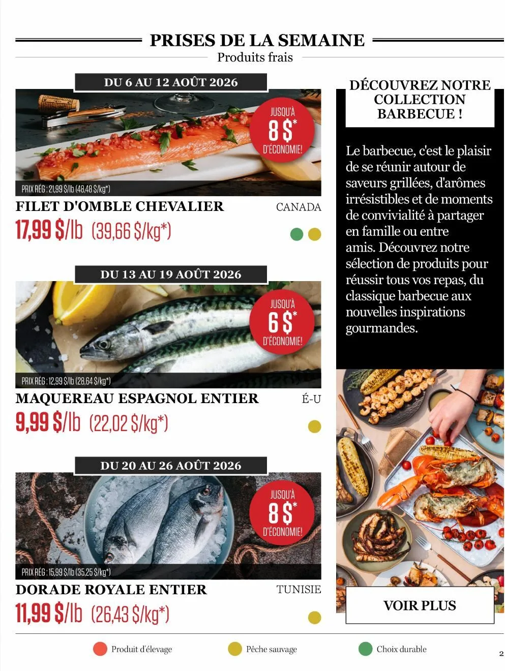 Page 2 de la Circulaire Odessa Poissonnier du 6 au 26 août 2026