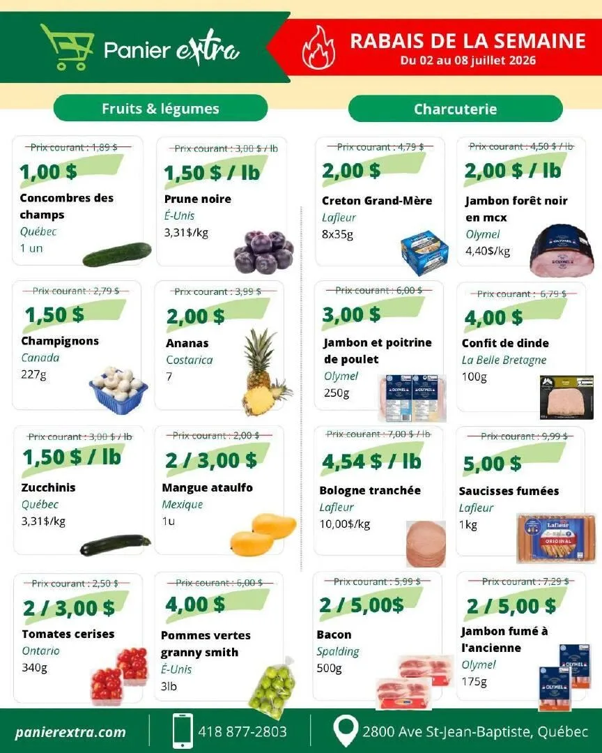 Page 1 de la Circulaire Panier Extra du 2 au 8 juillet 2026