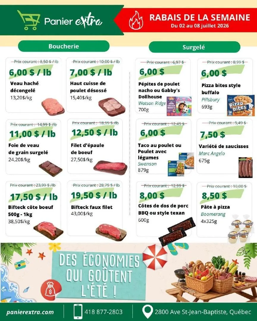 Page 2 de la Circulaire Panier Extra du 2 au 8 juillet 2026
