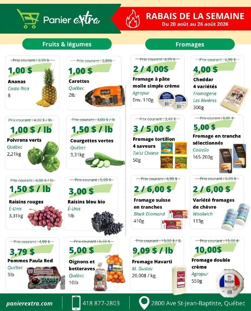 Page 1 de la Circulaire Panier Extra du 20 au 26 août 2026