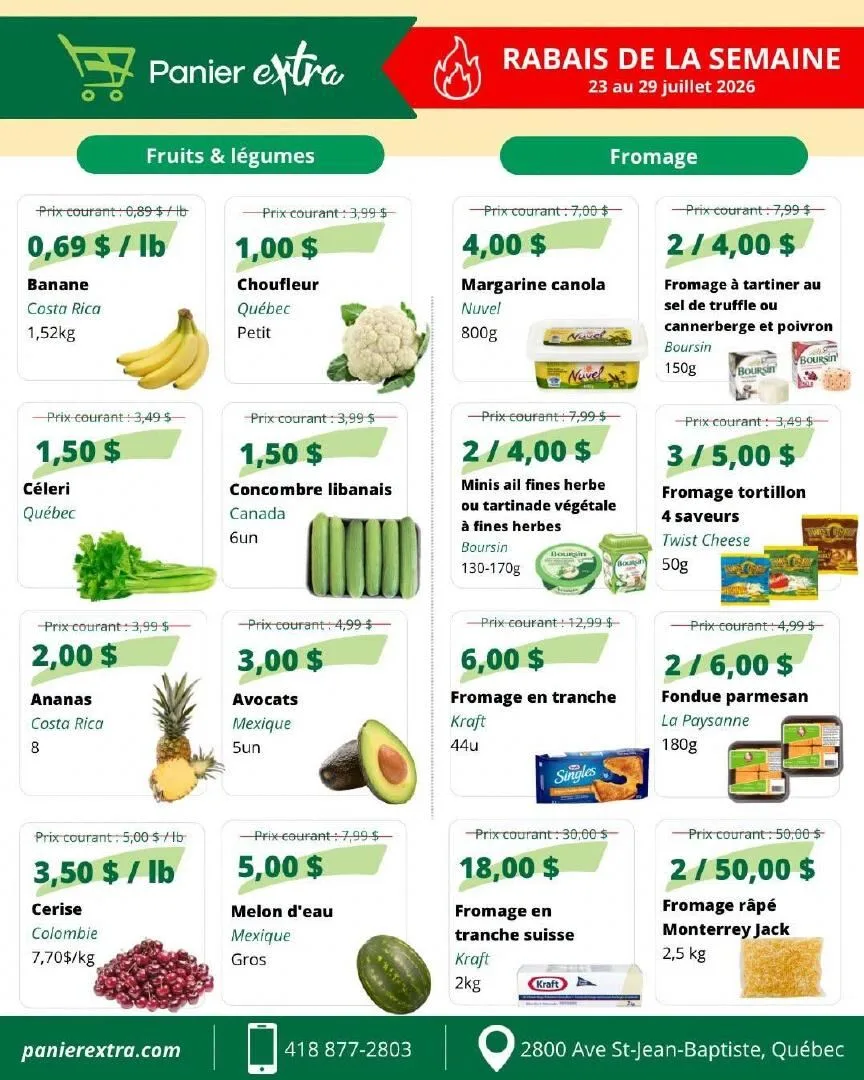 Page 1 de la Circulaire Panier Extra du 23 au 29 juillet 2026
