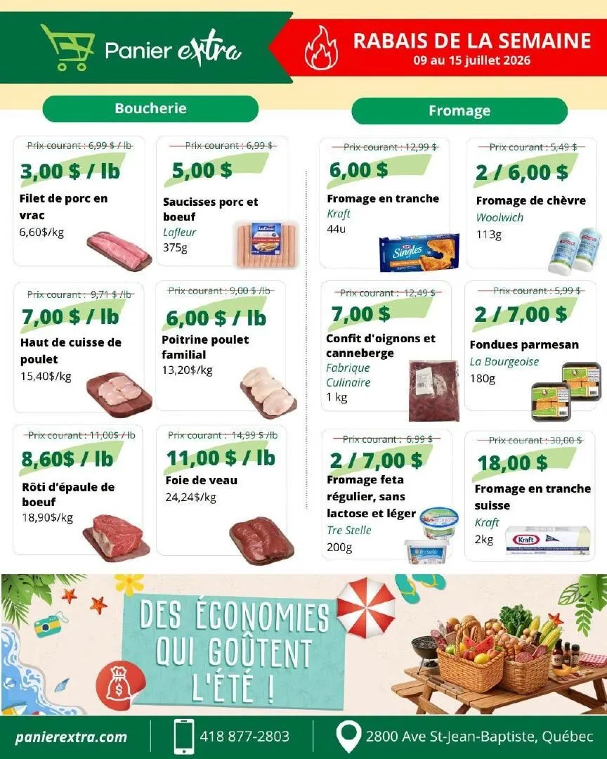 Page 2 de la Circulaire Panier Extra du 9 au 15 juillet 2026