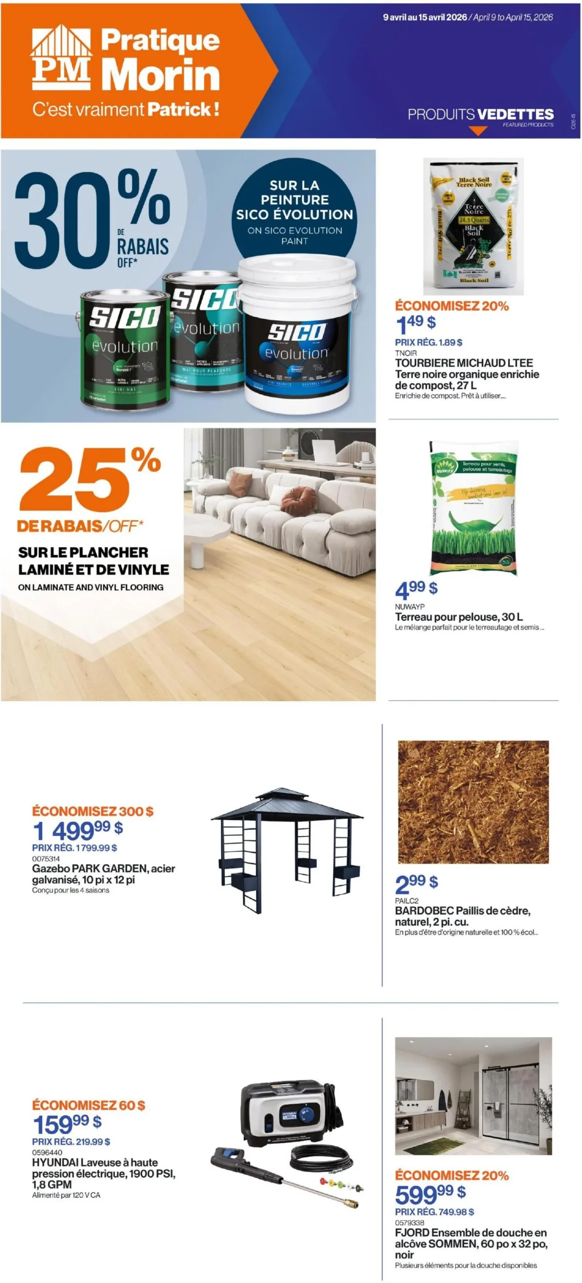 Page 1 de la Circulaire Patrick Morin du 9 au 15 avril 2026