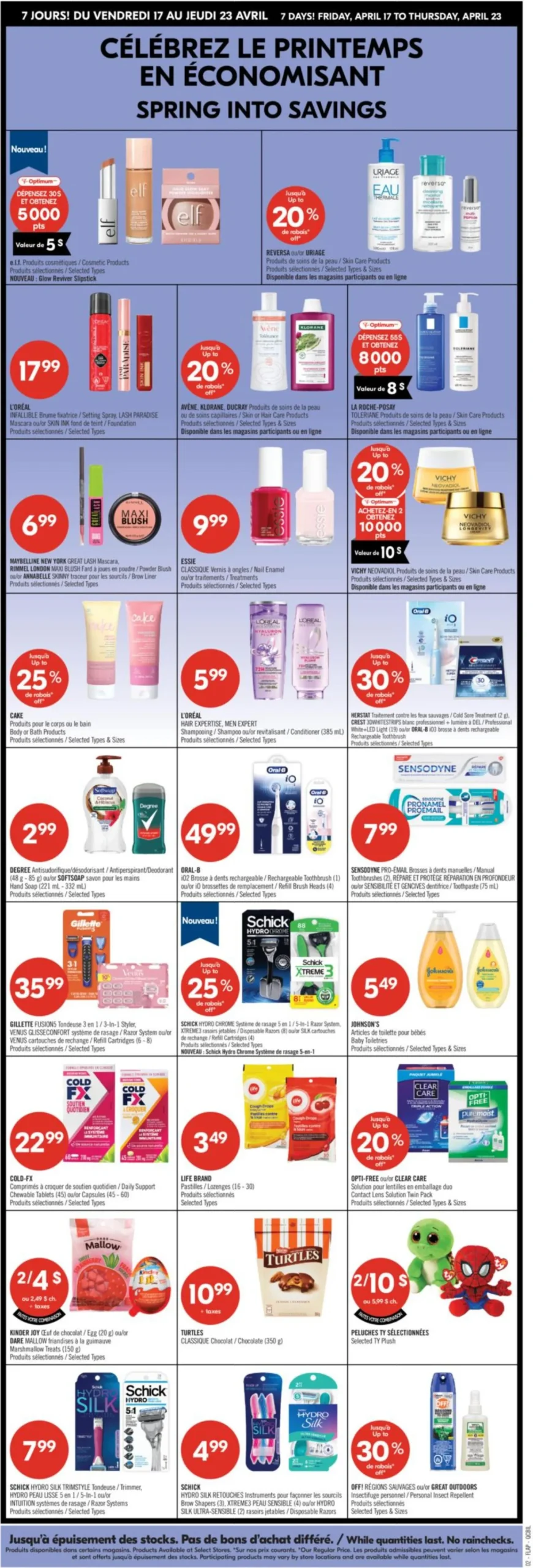 Page 3 de la Circulaire Pharmaprix Événement de Points du 17 au 23 avril 2026