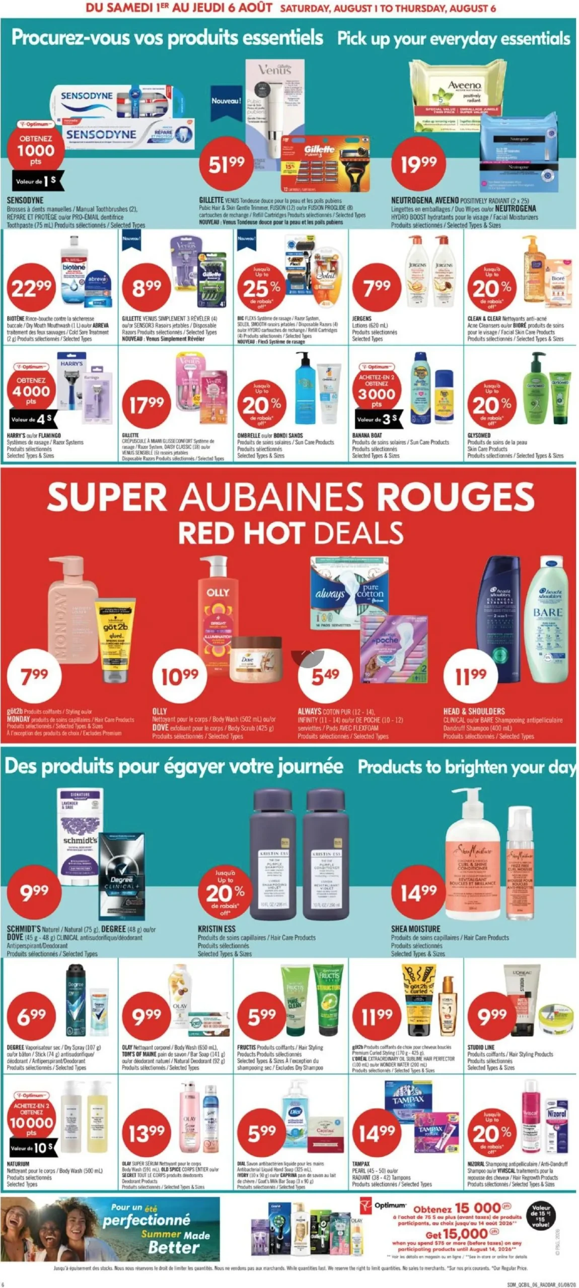 Page 9 de la Circulaire Pharmaprix du 1 au 6 août 2026