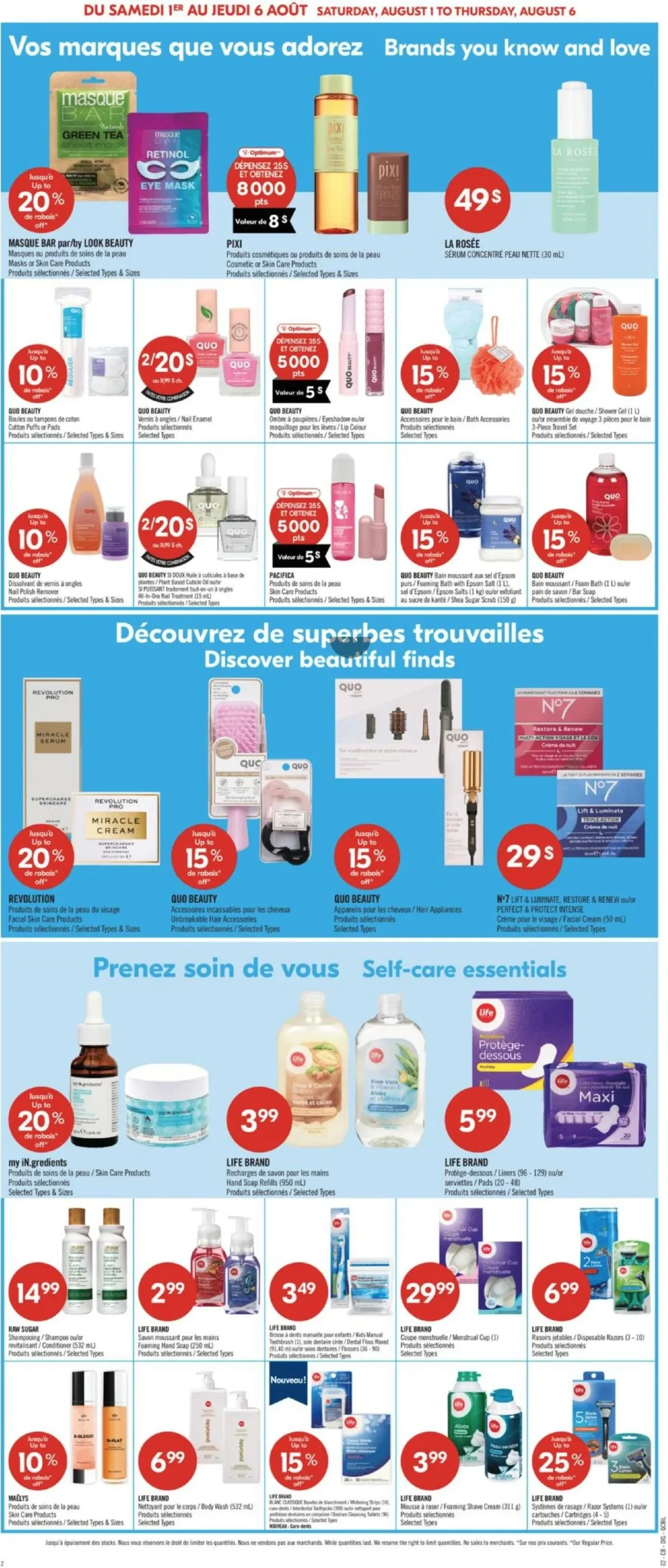Page 14 de la Circulaire Pharmaprix du 1 au 6 août 2026