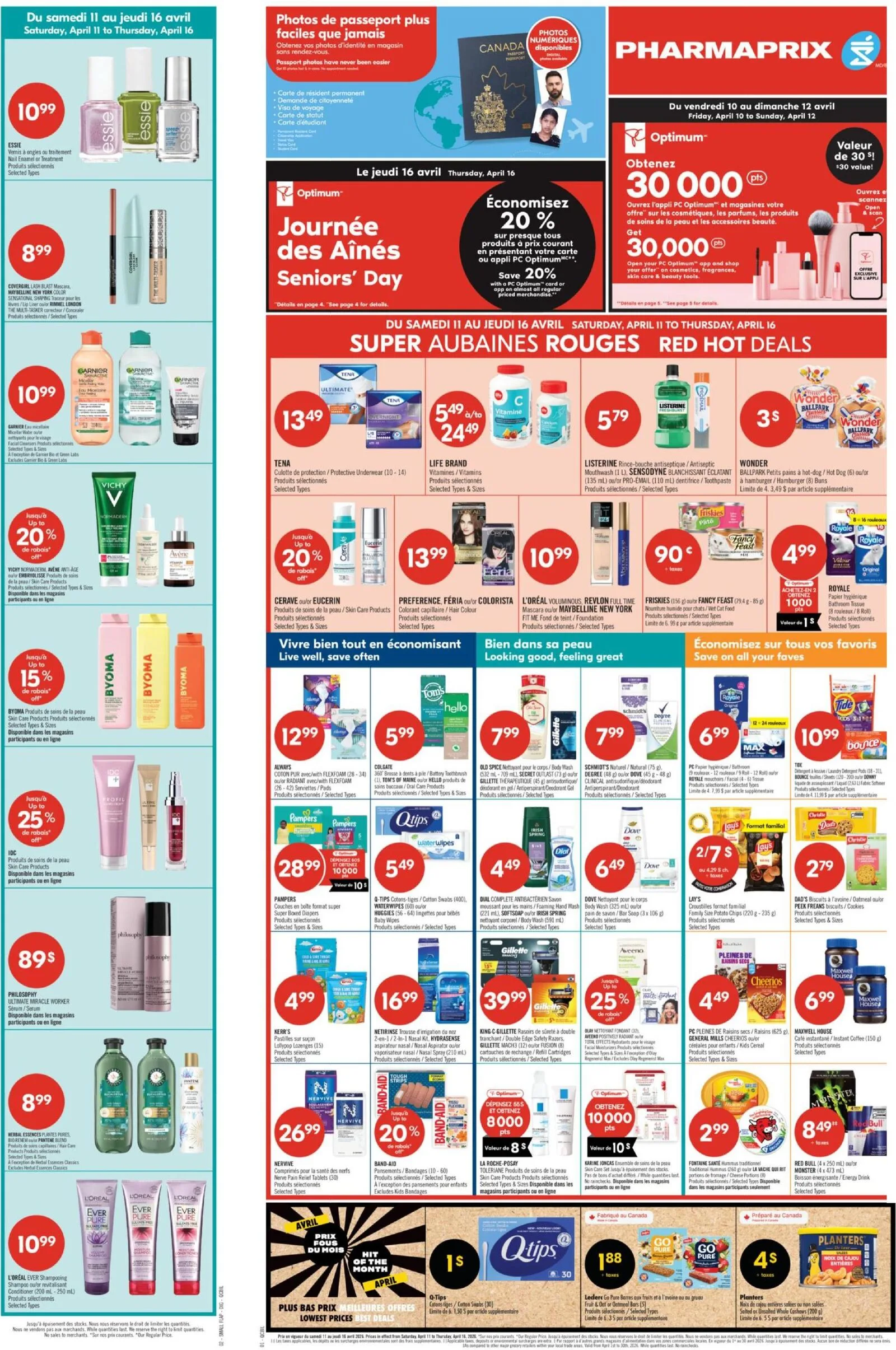 Page 1 de la Circulaire Pharmaprix du 11 au 16 avril 2026