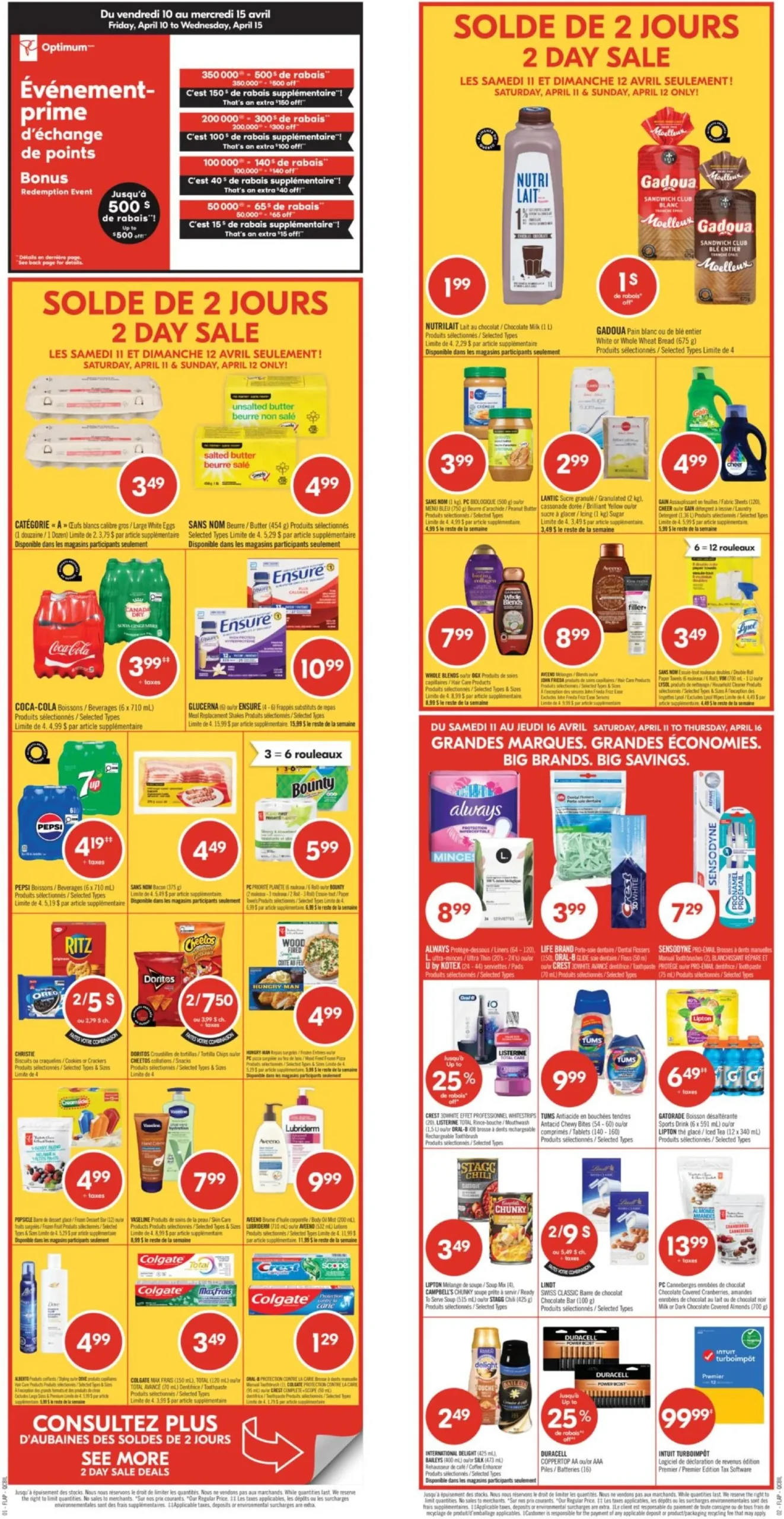 Page 2 de la Circulaire Pharmaprix du 11 au 16 avril 2026