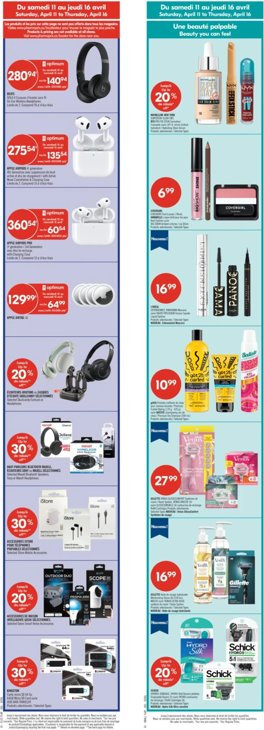 Page 4 de la Circulaire Pharmaprix du 11 au 16 avril 2026