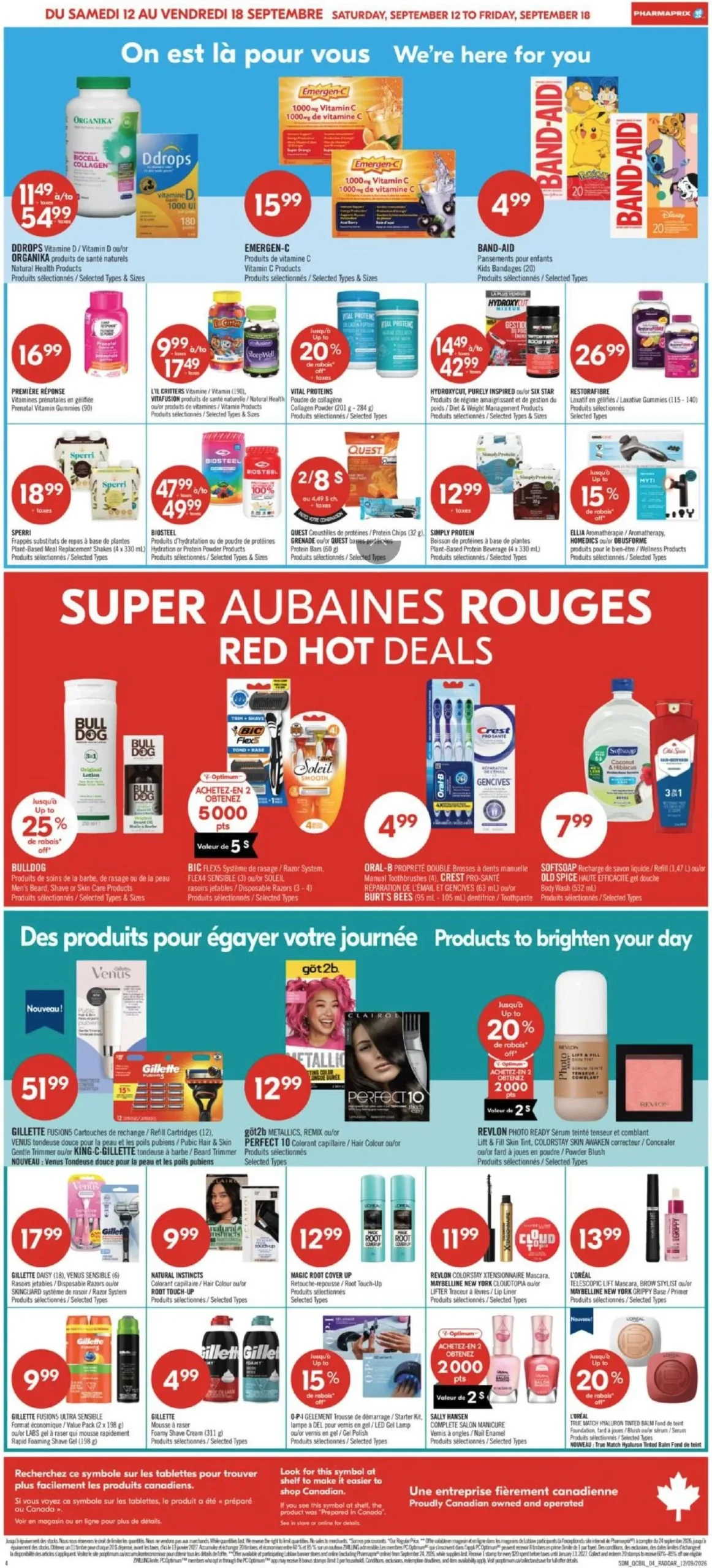 Page 12 de la Circulaire Pharmaprix du 12 au 17 septembre 2026