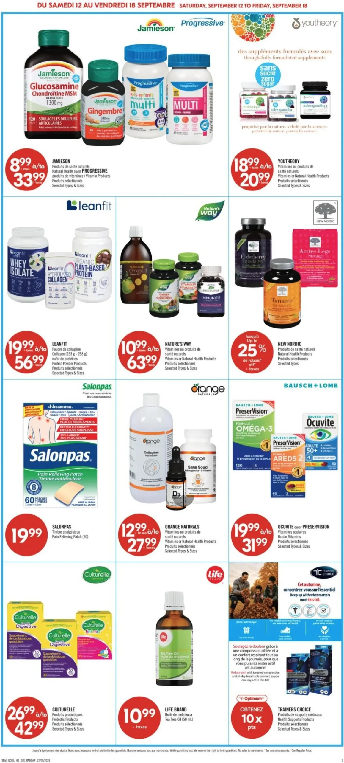Page 15 de la Circulaire Pharmaprix du 12 au 17 septembre 2026