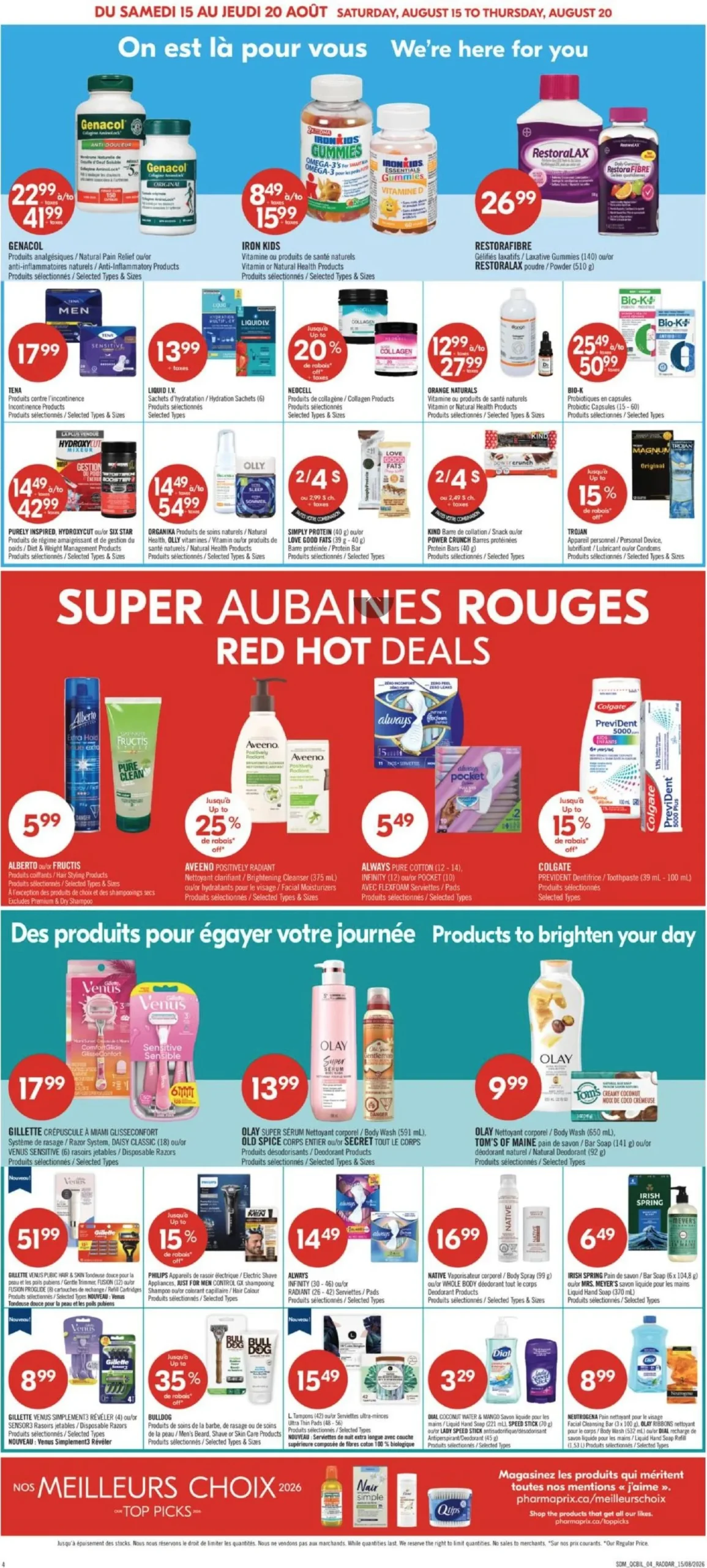 Page 9 de la Circulaire Pharmaprix du 15 au 20 août 2026