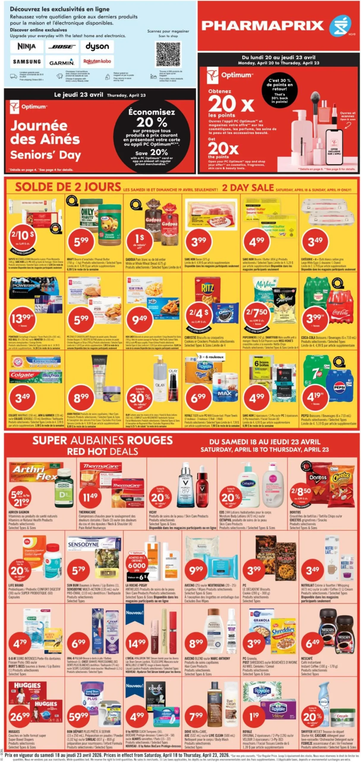 Page 1 de la Circulaire Pharmaprix du 18 au 23 avril 2026