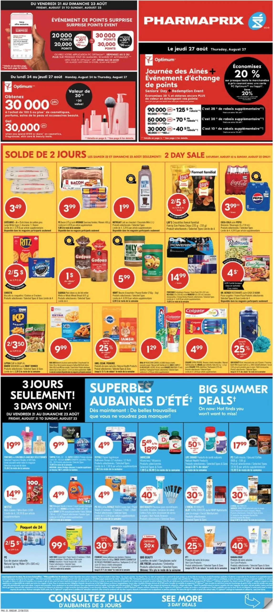 Page 1 de la Circulaire Pharmaprix du 22 au 27 août 2026