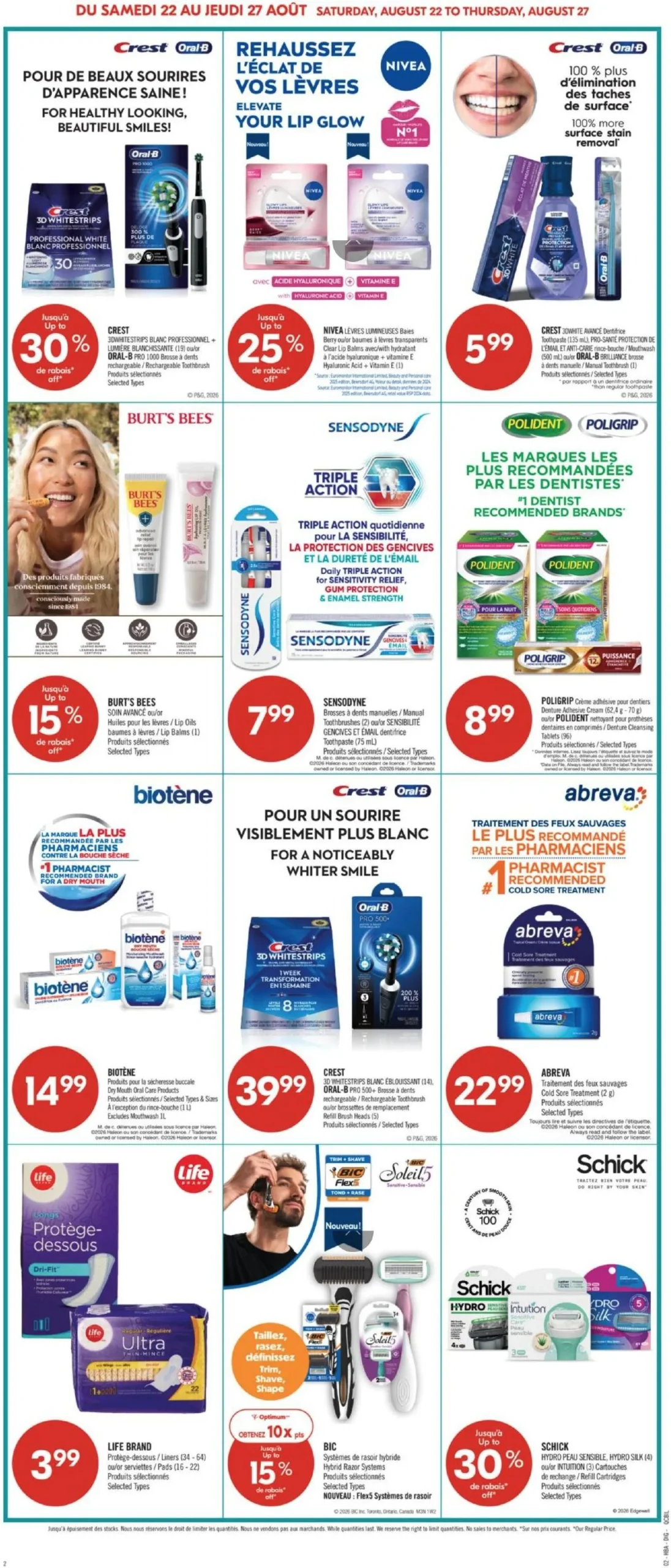 Page 12 de la Circulaire Pharmaprix du 22 au 27 août 2026