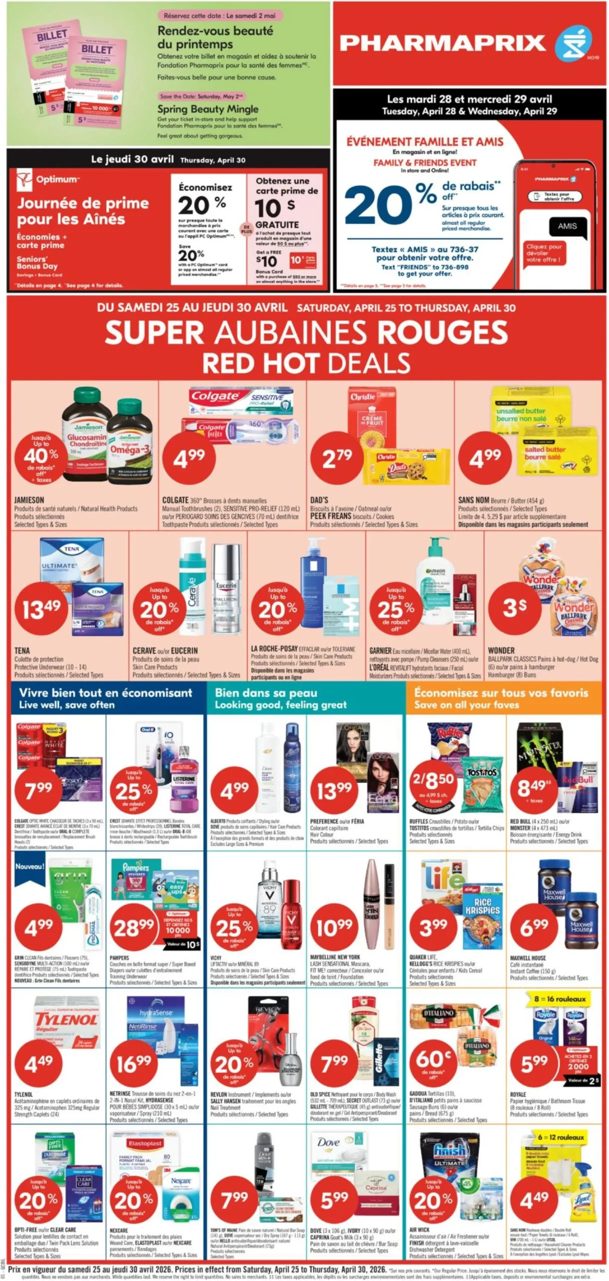 Page 1 de la Circulaire Pharmaprix du 25 au 30 avril 2026