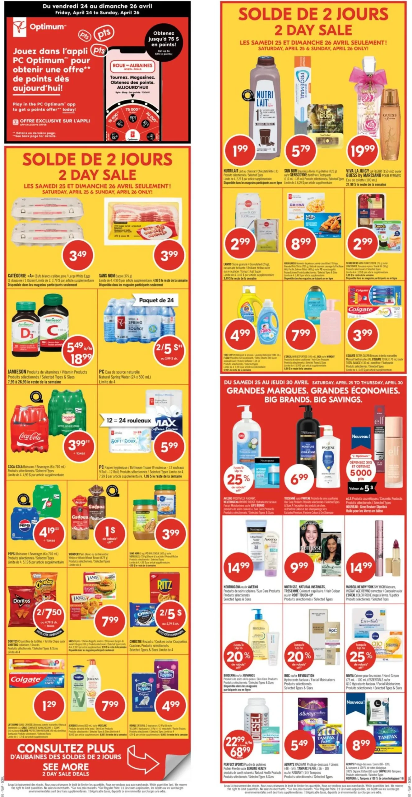 Page 2 de la Circulaire Pharmaprix du 25 au 30 avril 2026