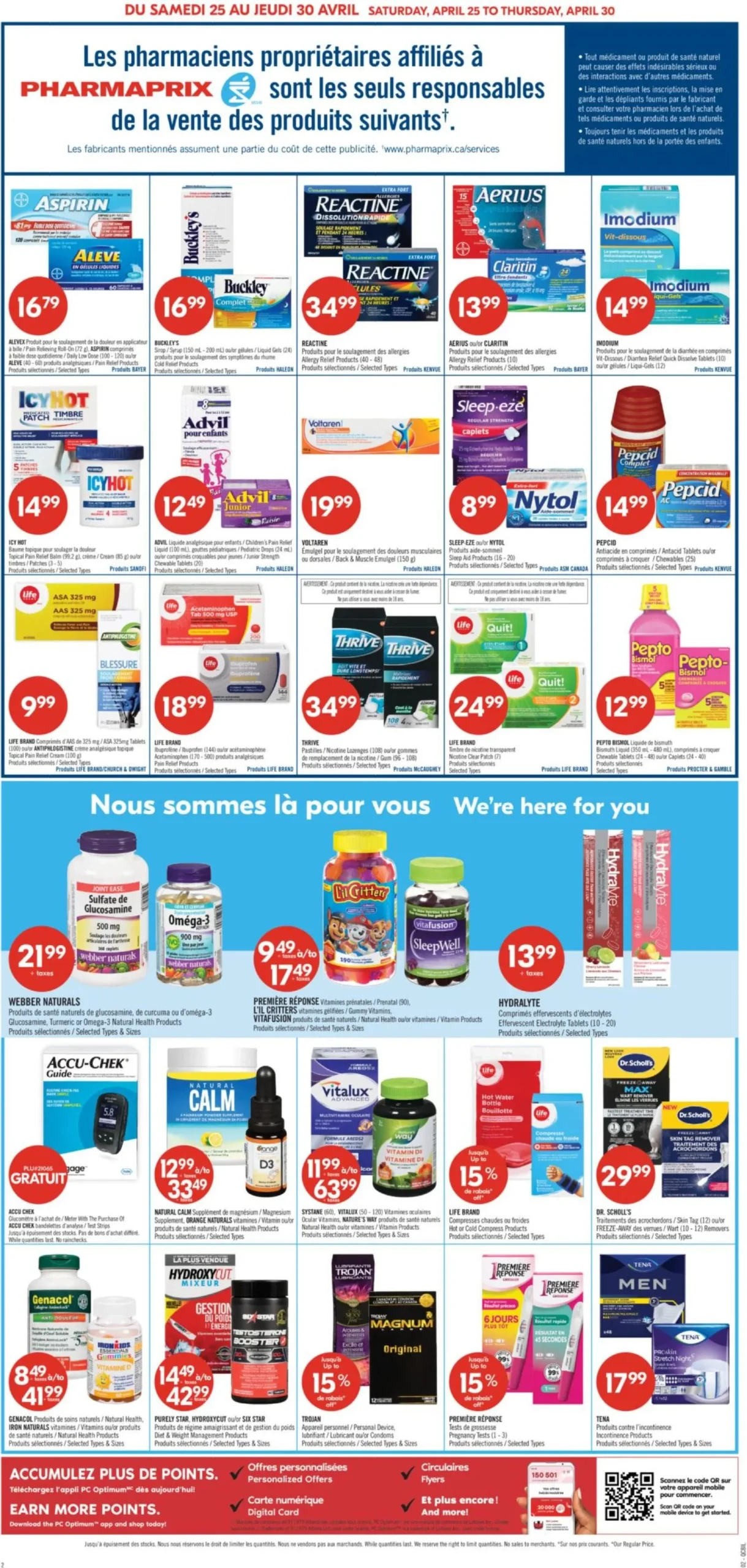 Page 4 de la Circulaire Pharmaprix du 25 au 30 avril 2026