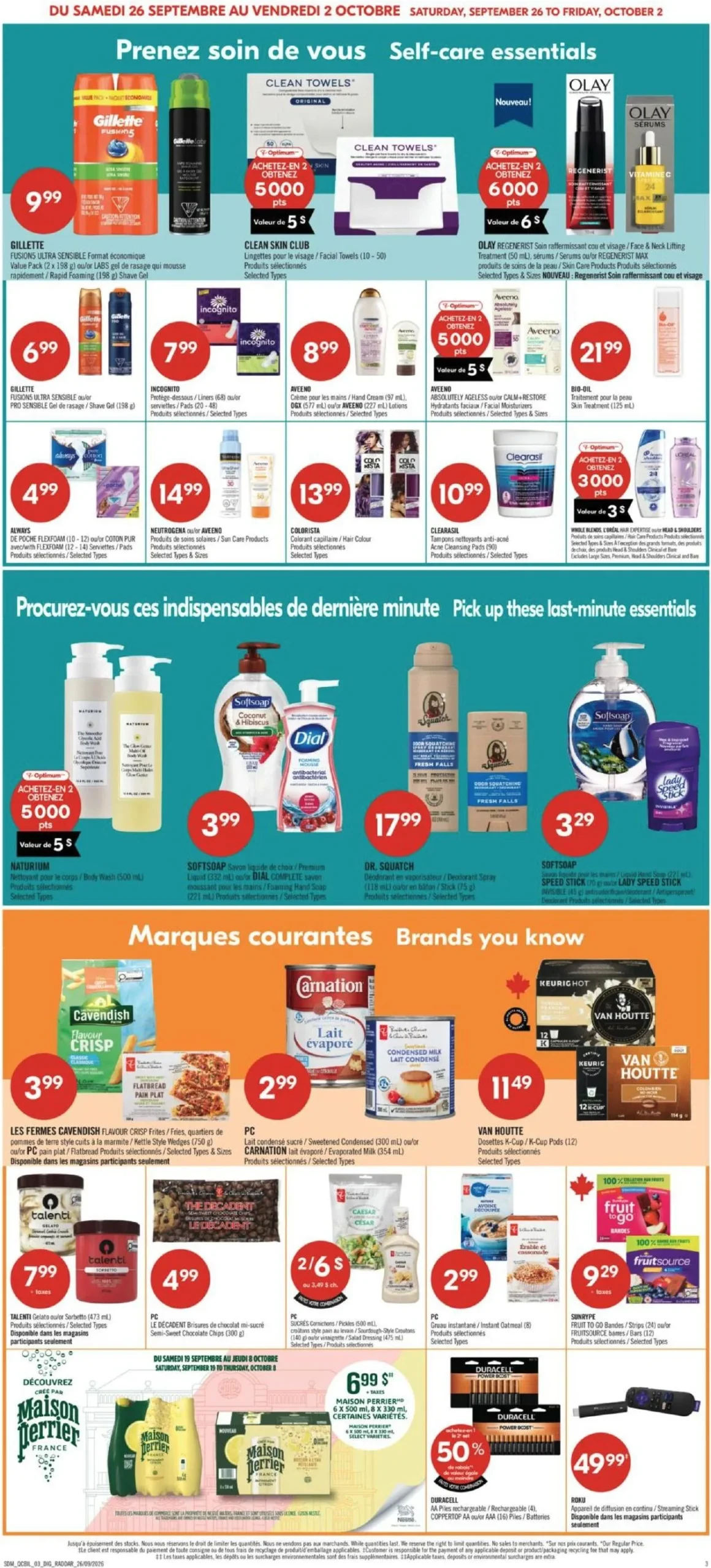 Page 19 de la Circulaire Pharmaprix du 26 septembre au 2 octobre 2026