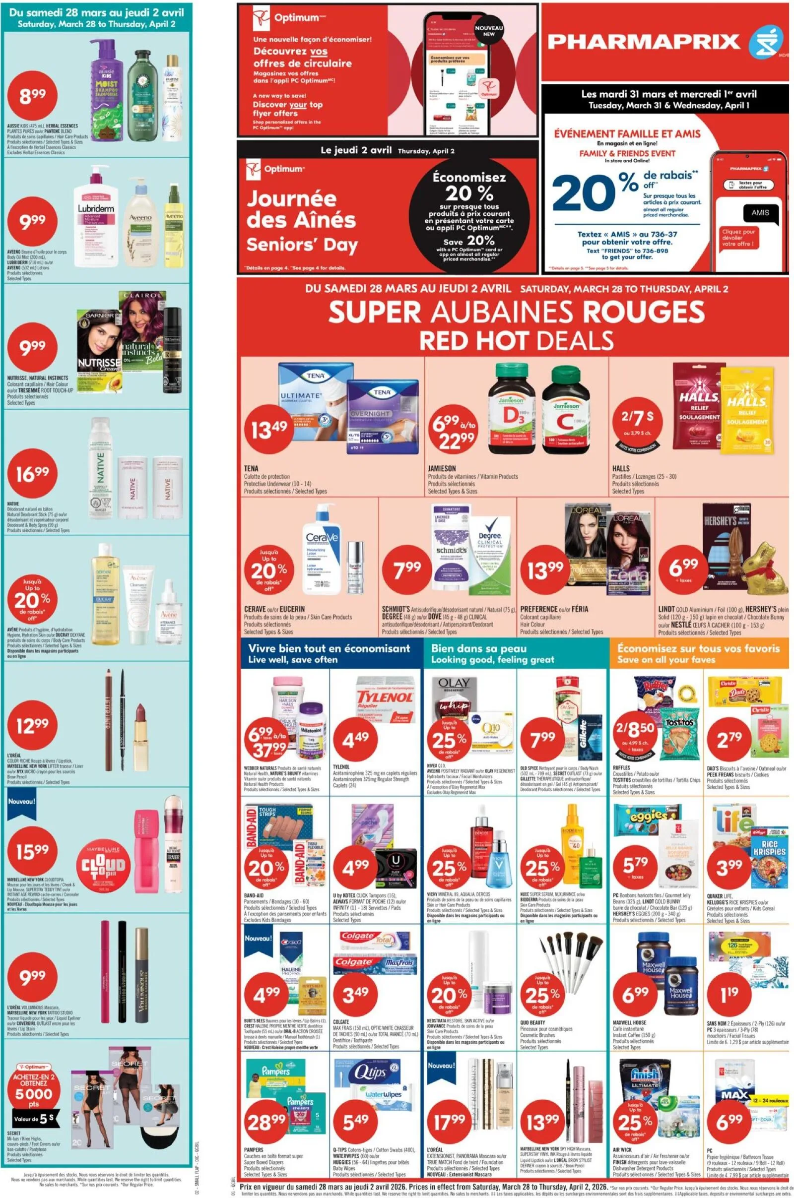 Page 1 de la Circulaire Pharmaprix du 28 mars au 2 avril 2026