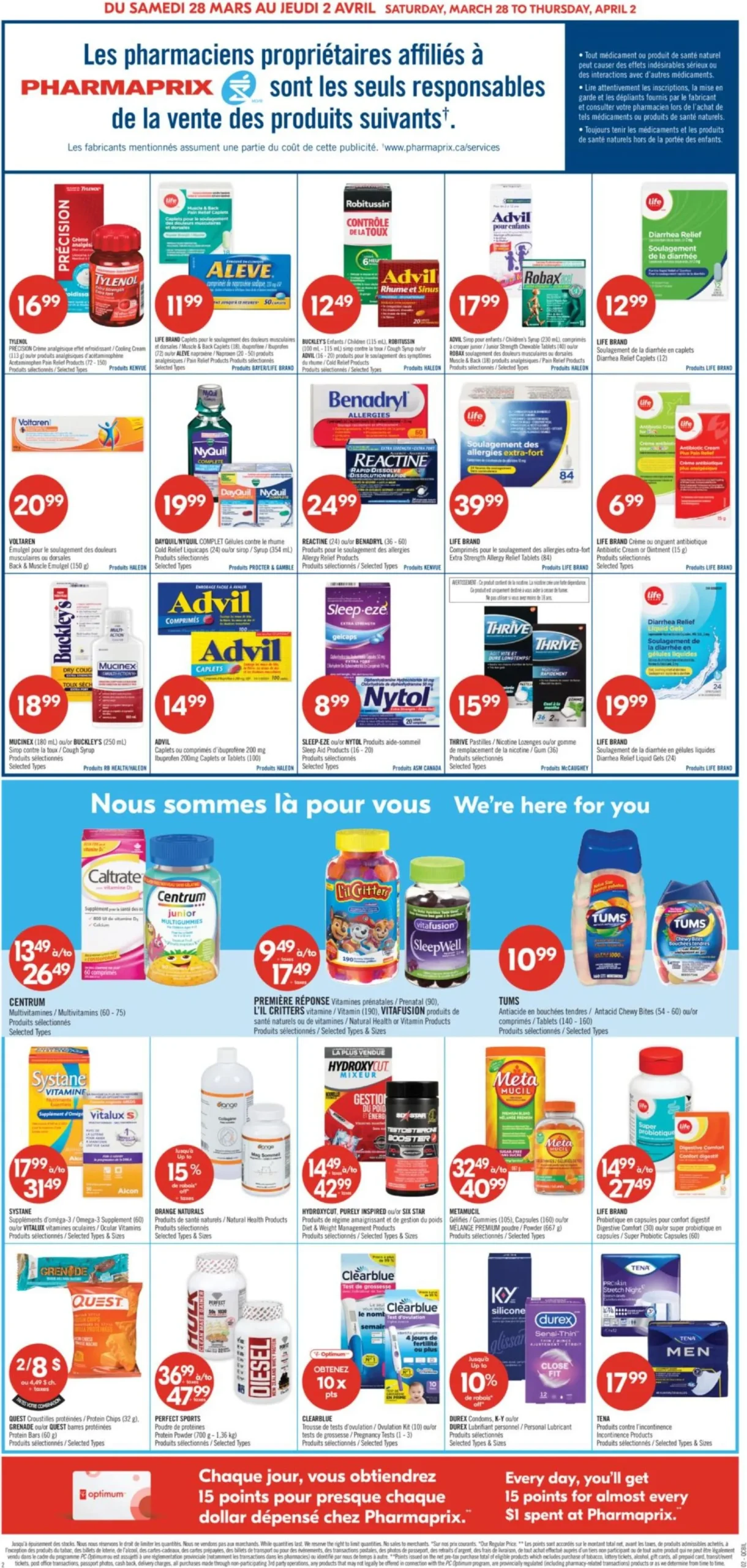 Page 4 de la Circulaire Pharmaprix du 28 mars au 2 avril 2026
