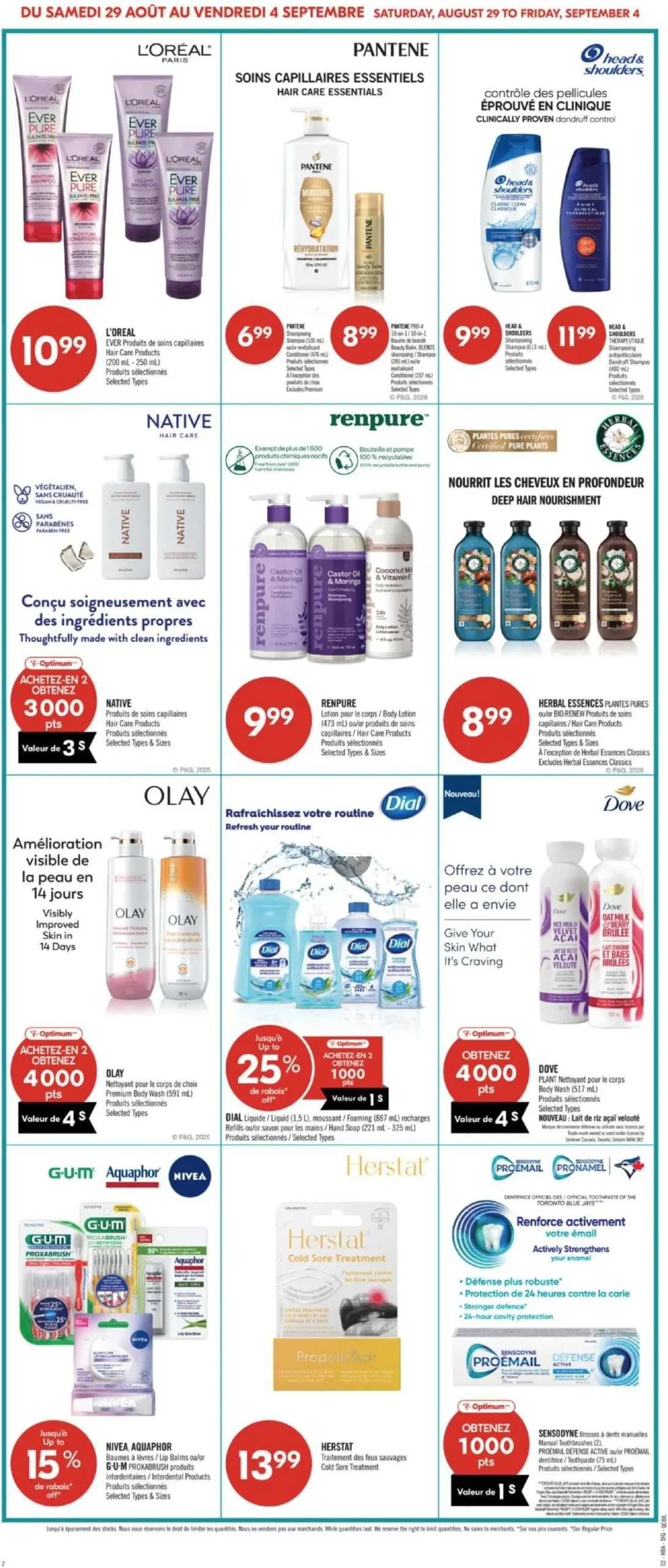 Page 14 de la Circulaire Pharmaprix du 29 août au 3 septembre 2026