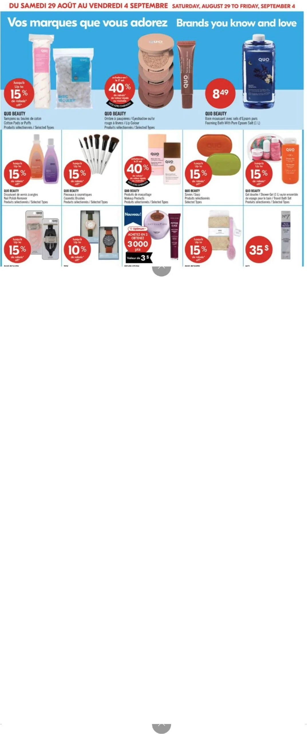Page 16 de la Circulaire Pharmaprix du 29 août au 3 septembre 2026