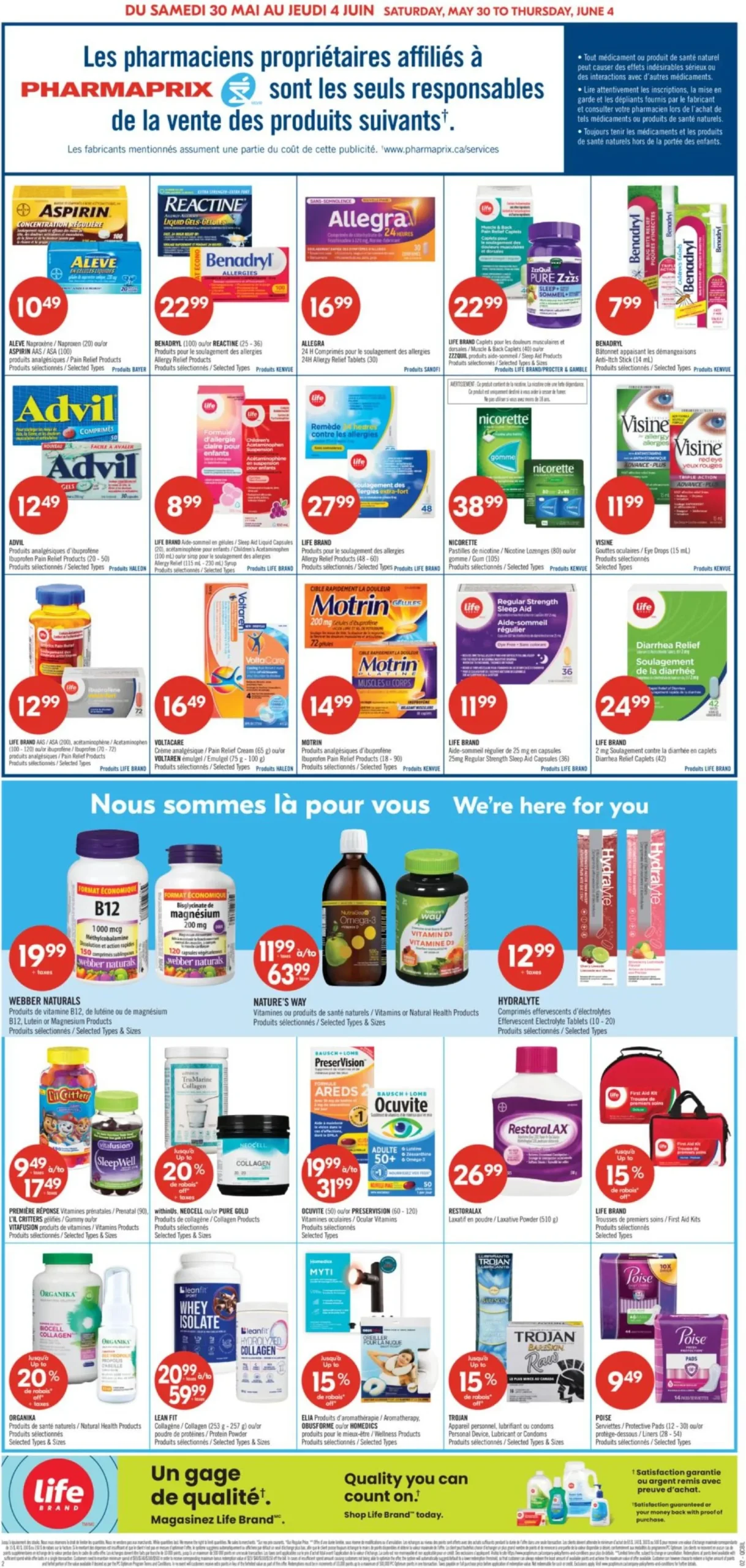Page 4 de la Circulaire Pharmaprix du 30 mai au 4 juin 2026