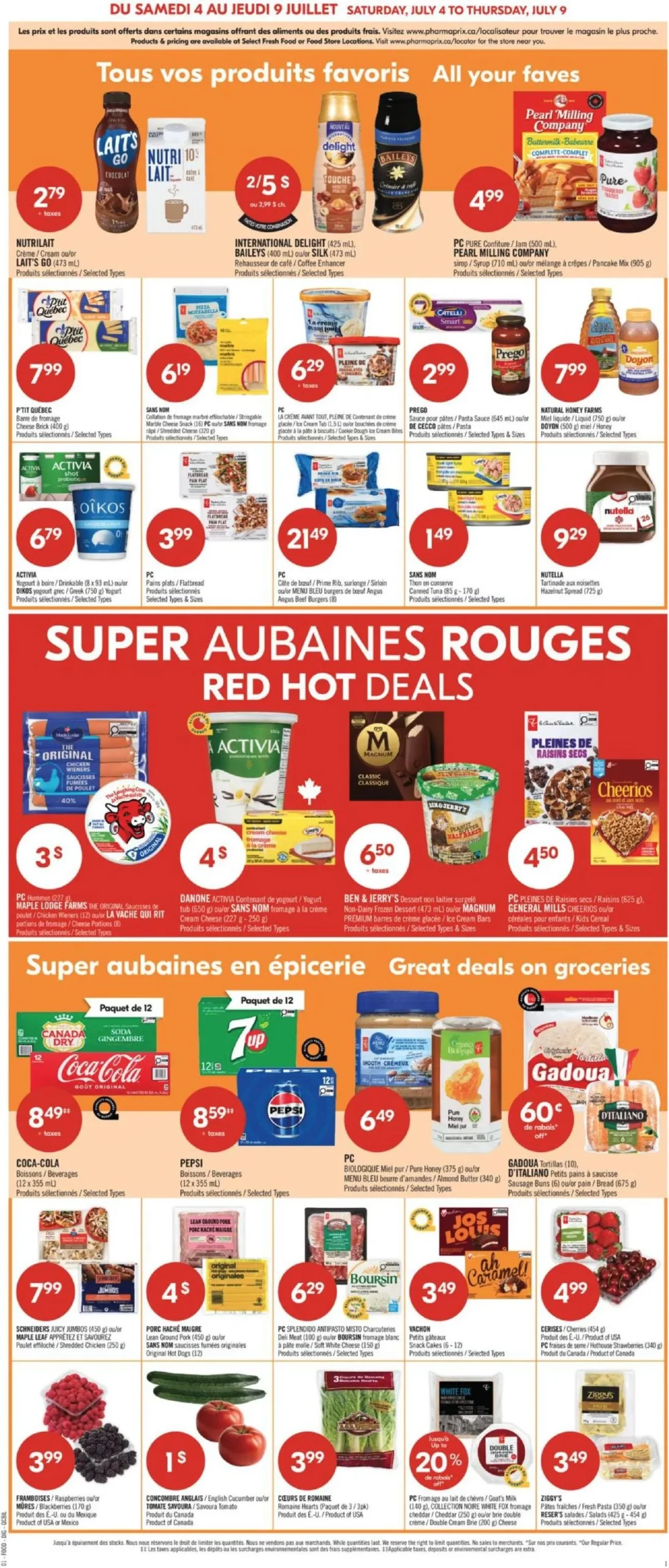 Page 4 de la Circulaire Pharmaprix du 4 au 9 juillet 2026