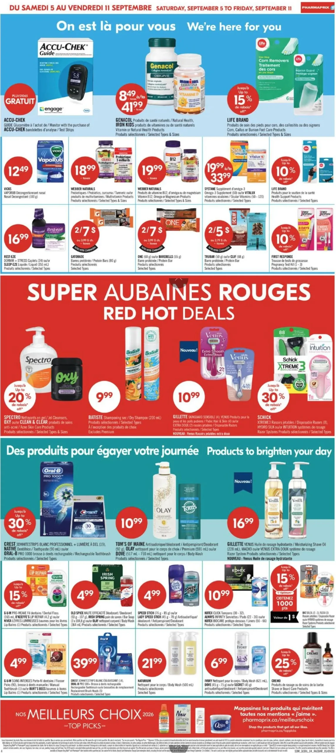 Page 11 de la Circulaire Pharmaprix du 5 au 10 septembre 2026