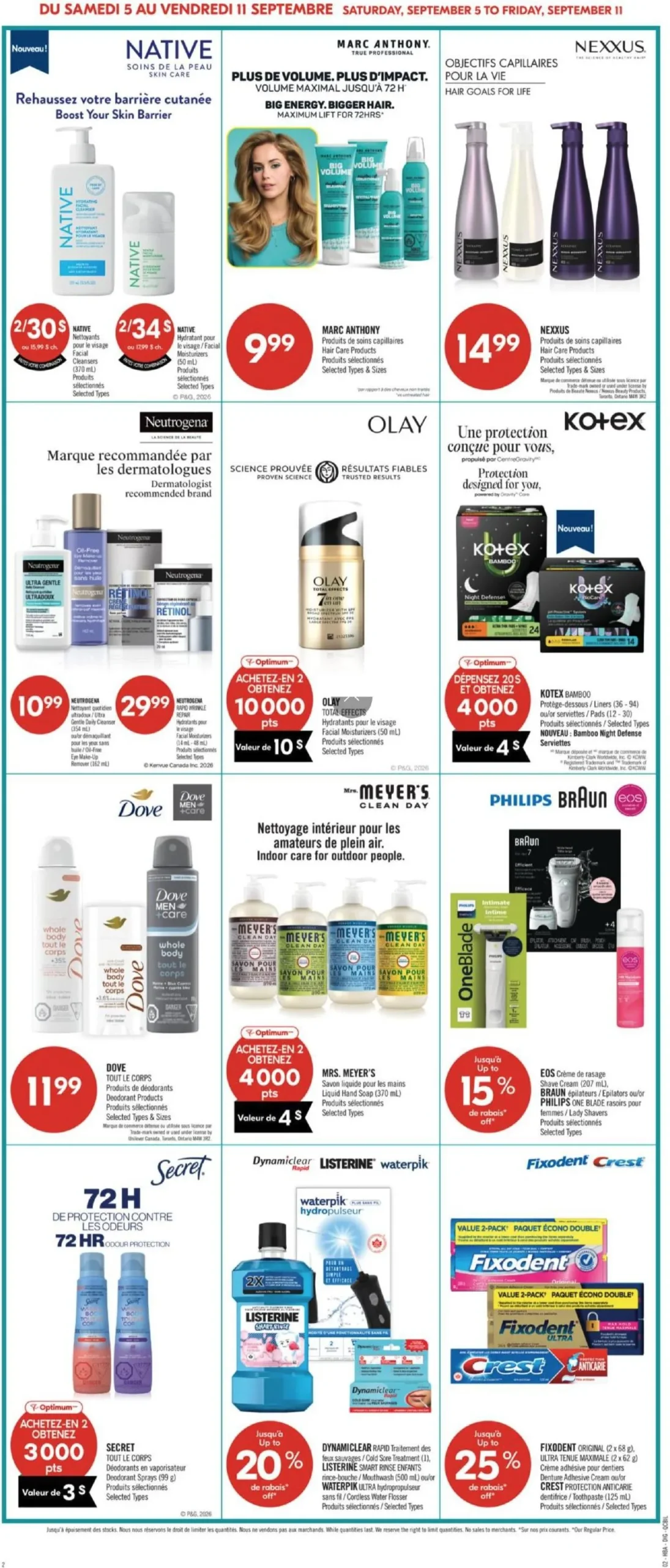 Page 14 de la Circulaire Pharmaprix du 5 au 10 septembre 2026