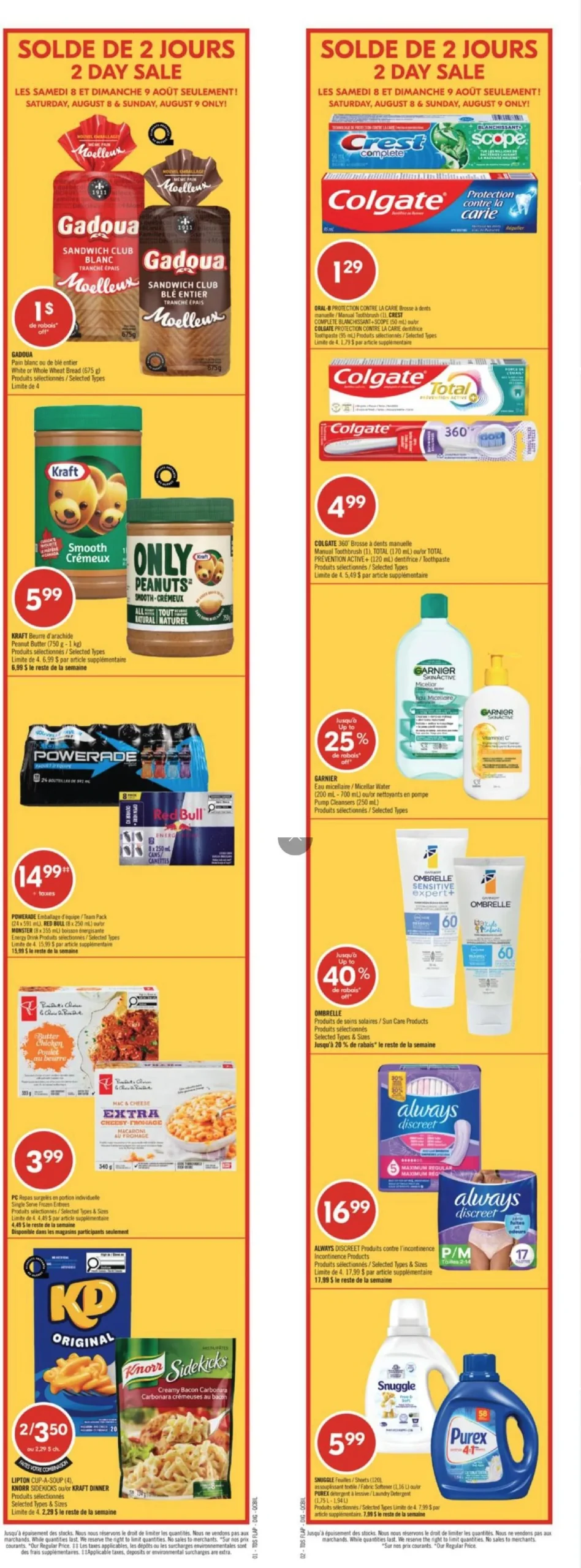 Page 2 de la Circulaire Pharmaprix du 8 au 13 août 2026