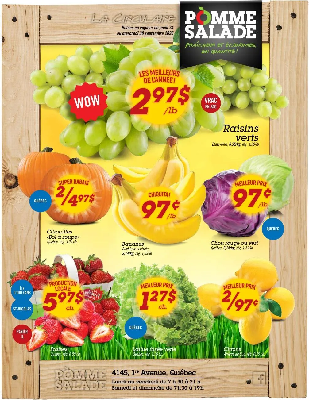Page 1 de la Circulaire Pomme Salade du 24 au 30 septembre 2026